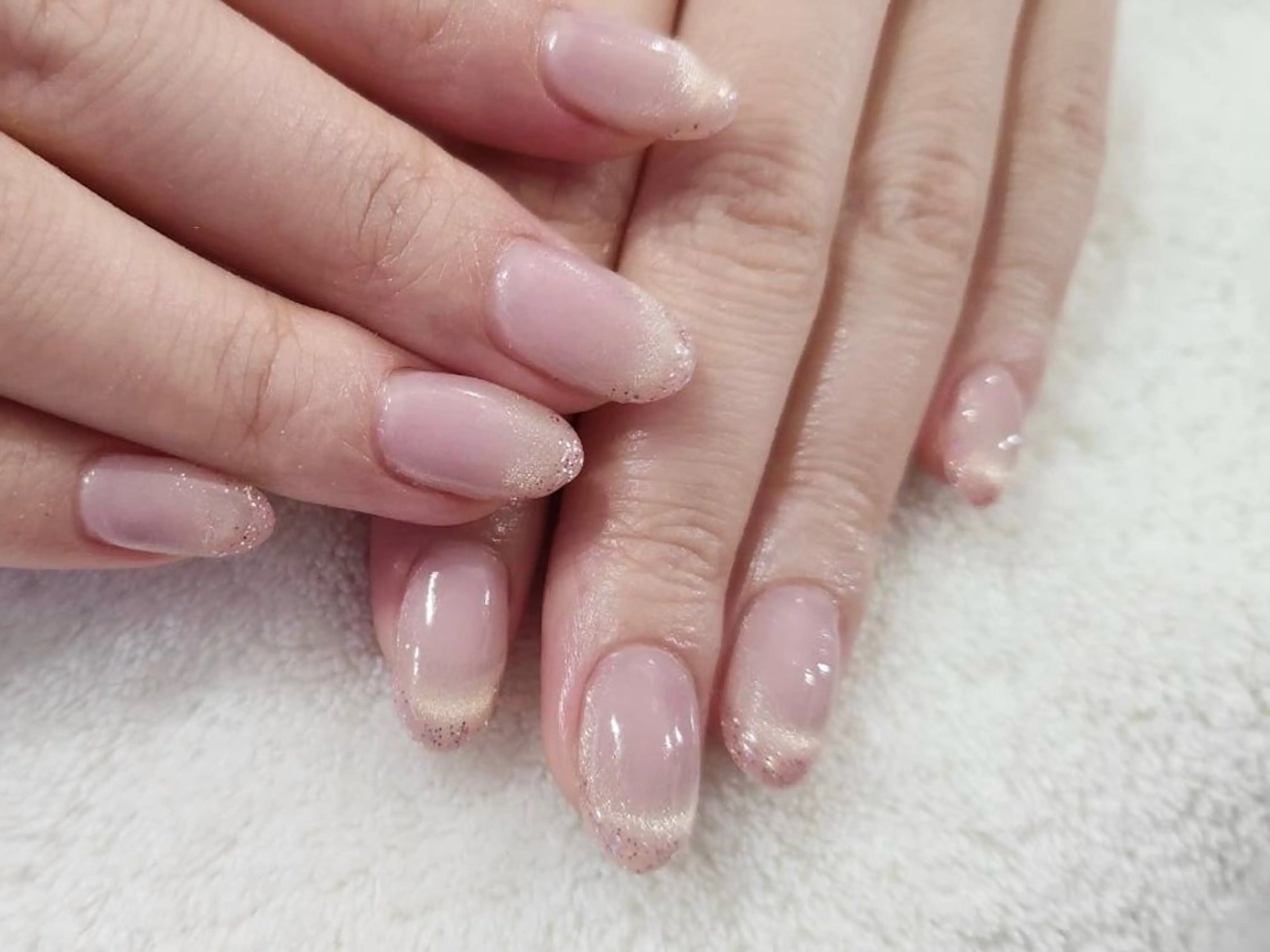 ネイル フレンチネイル ラメ(グリッター) mys .nailのネイルデザイン