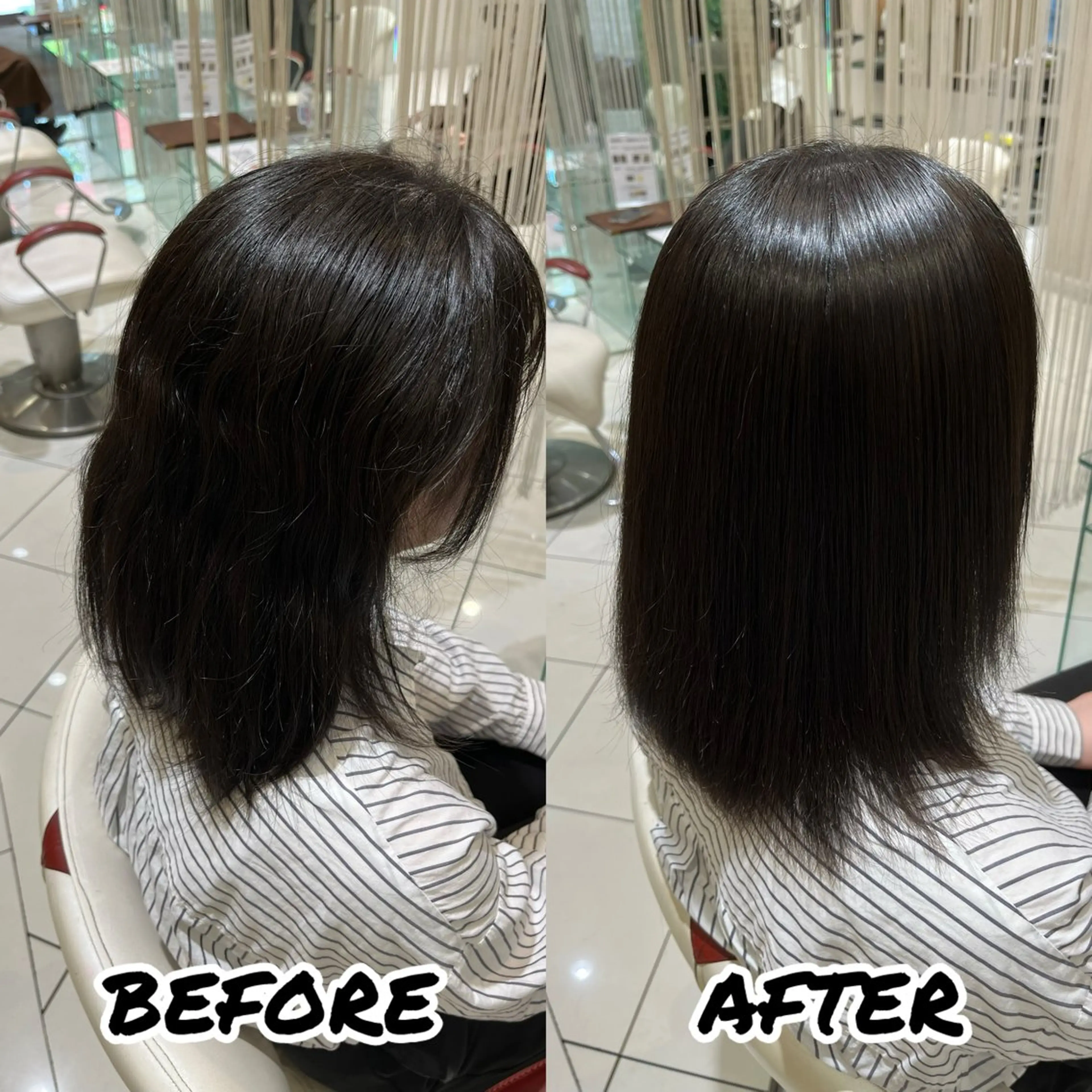 ミディアム カット 縮毛矯正 トリートメント 髪質改善美容師 鈴木のヘアスタイル