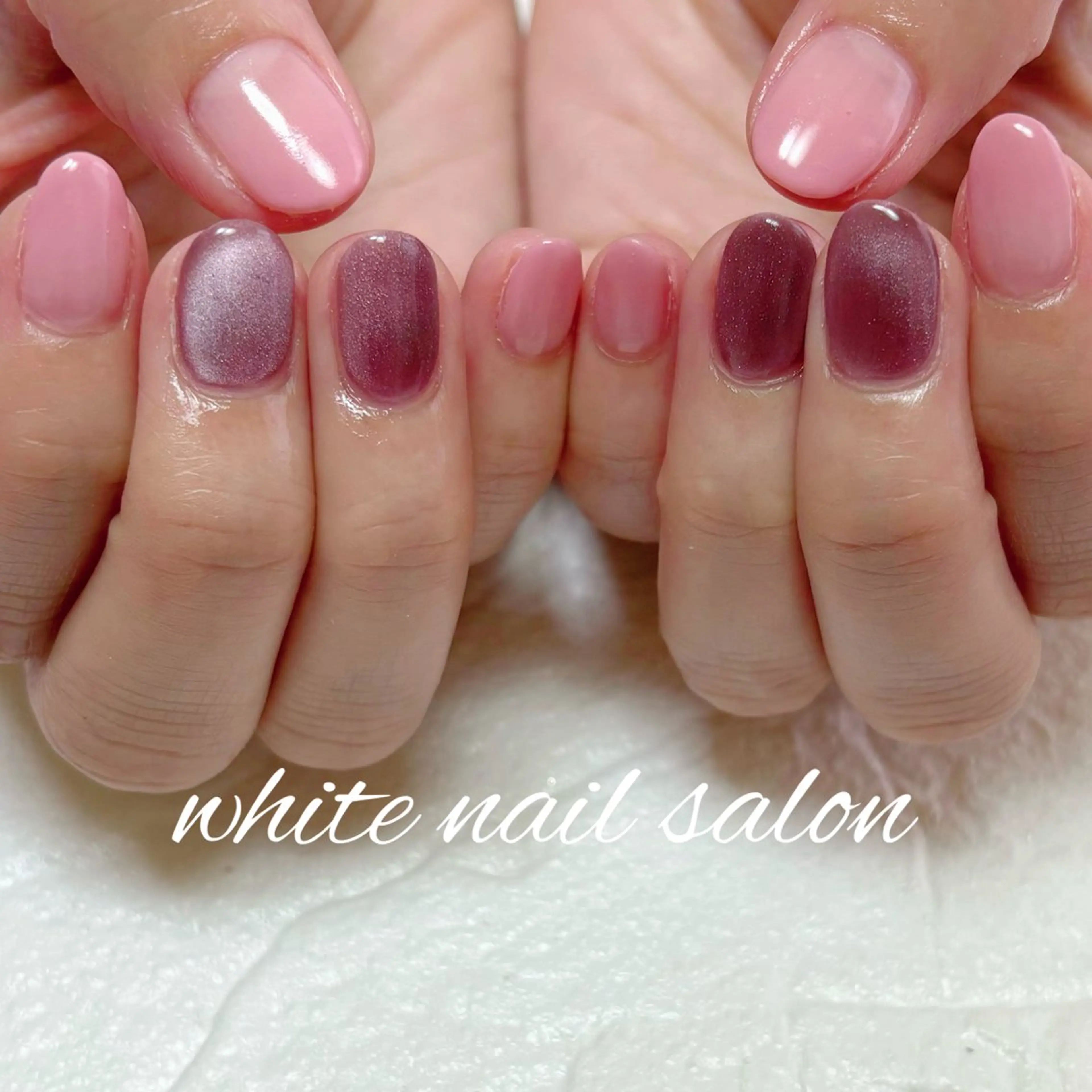 ネイル マグネットネイル シンプルネイル ホワイト white nail salonのネイルデザイン