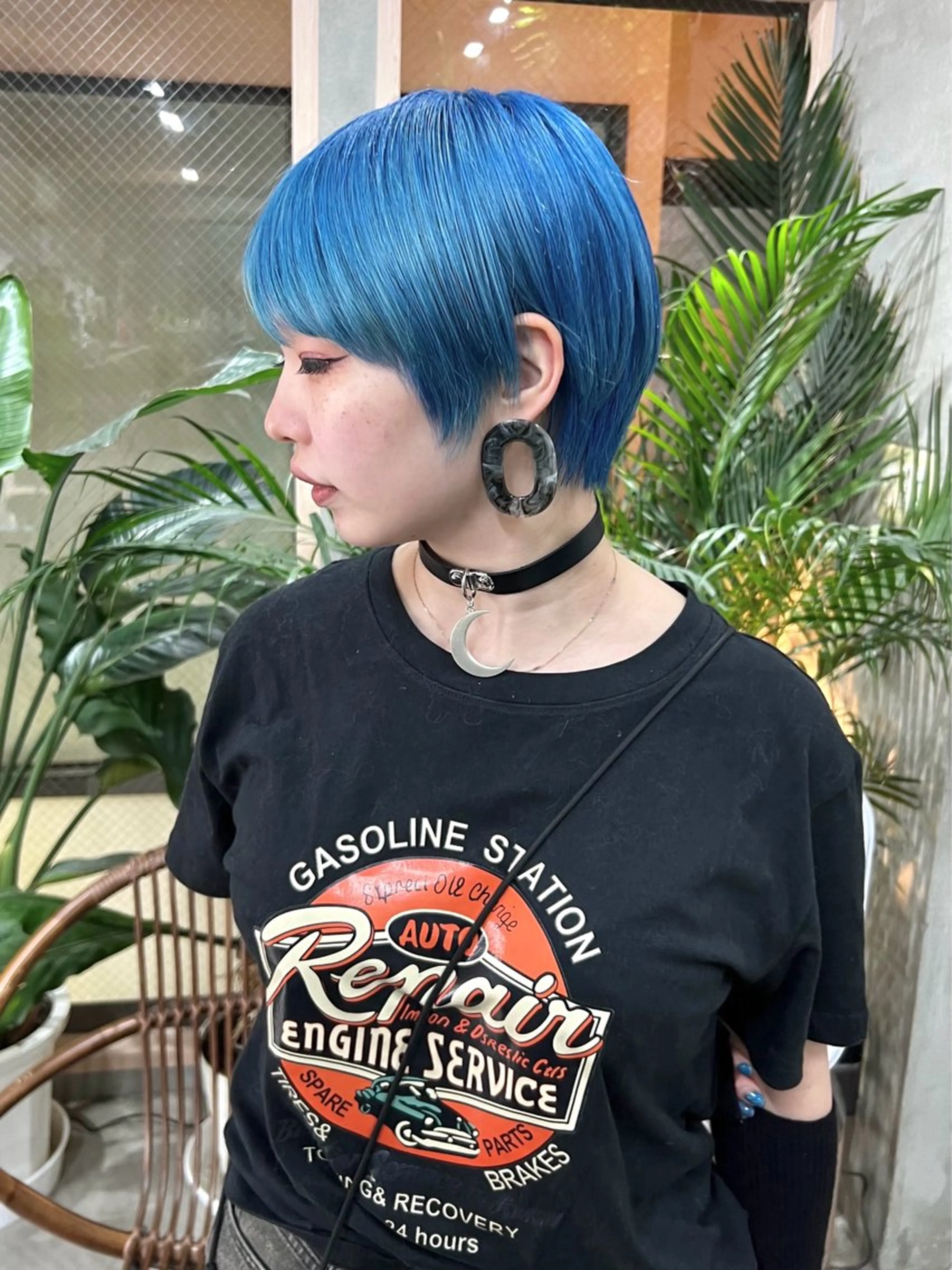 ショート カラー ブルーカラー ハイトーンカラー ショートヘア U-fuショート 伊藤拓海のヘアスタイル