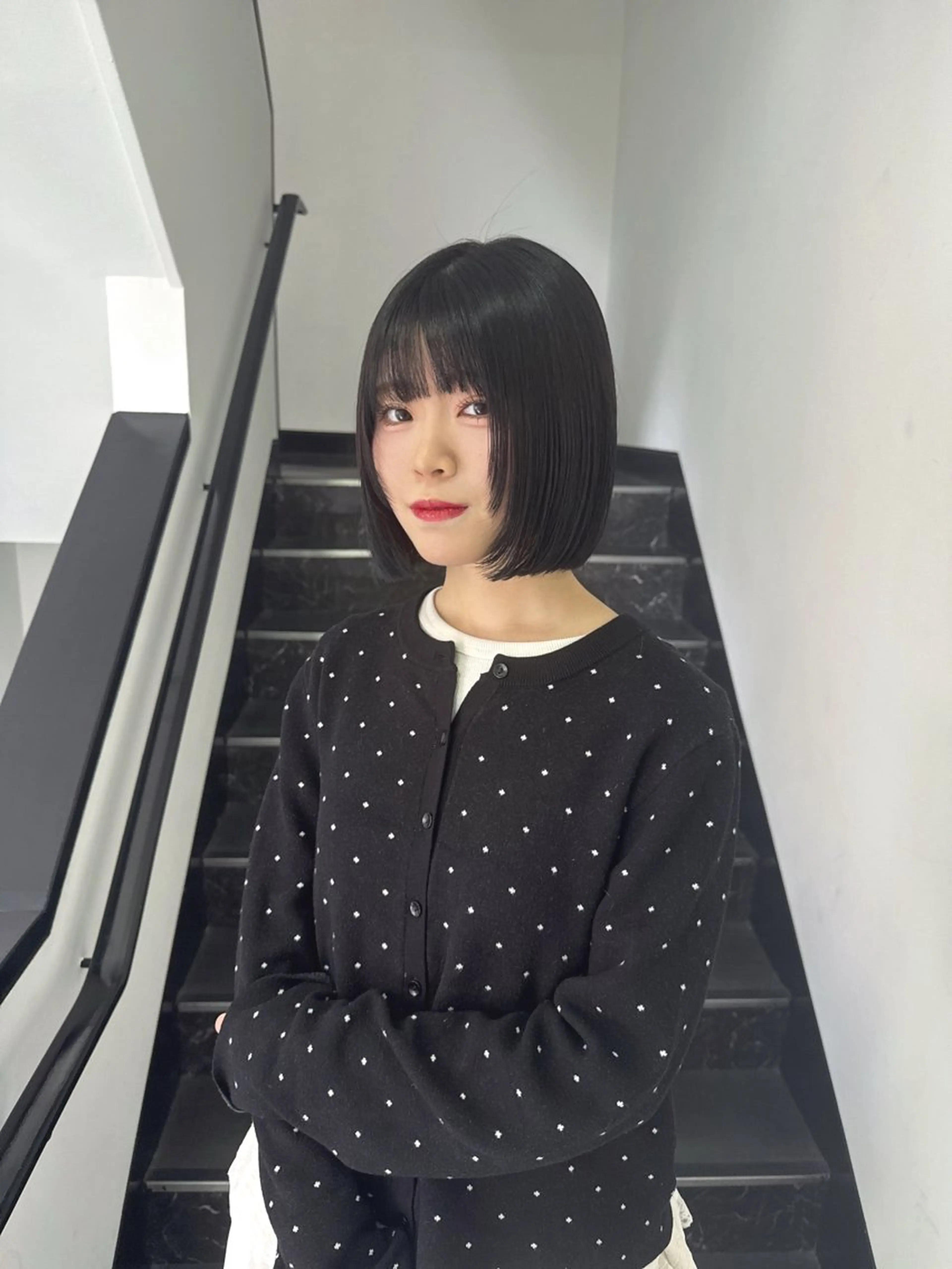 ミディアム 縮毛矯正 カット ヘアカラー 縮毛矯正 トリートメント SHIORI/ ベージュカラー/ボブのヘアスタイル