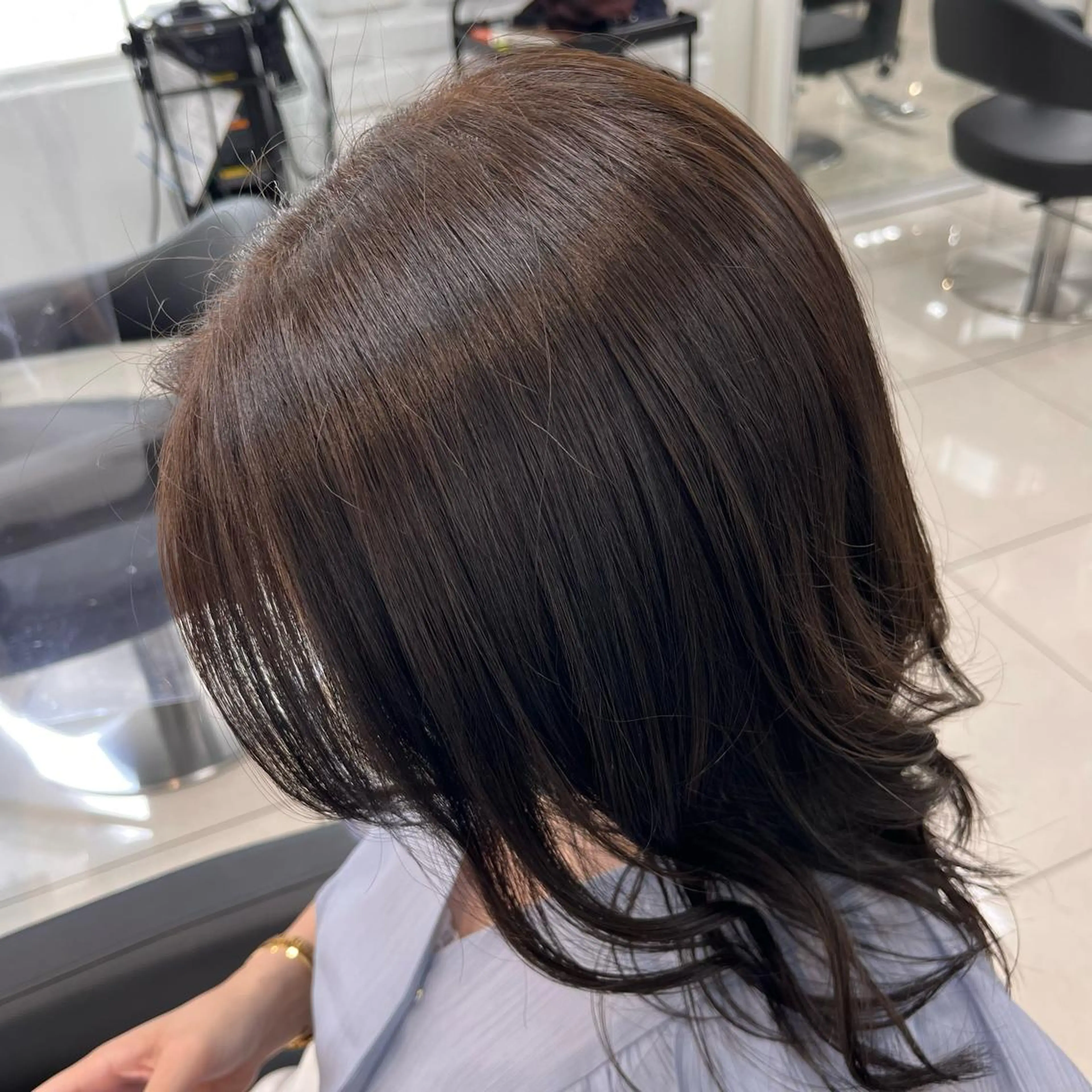 ミディアム カラー 透明感カラー イルミナカラー ラベンダーカラー ラベンダーグレー 髪質改善 カット ヘアカラー トリートメント 【メンズ縮毛矯正/ Ryoka】のヘアスタイル