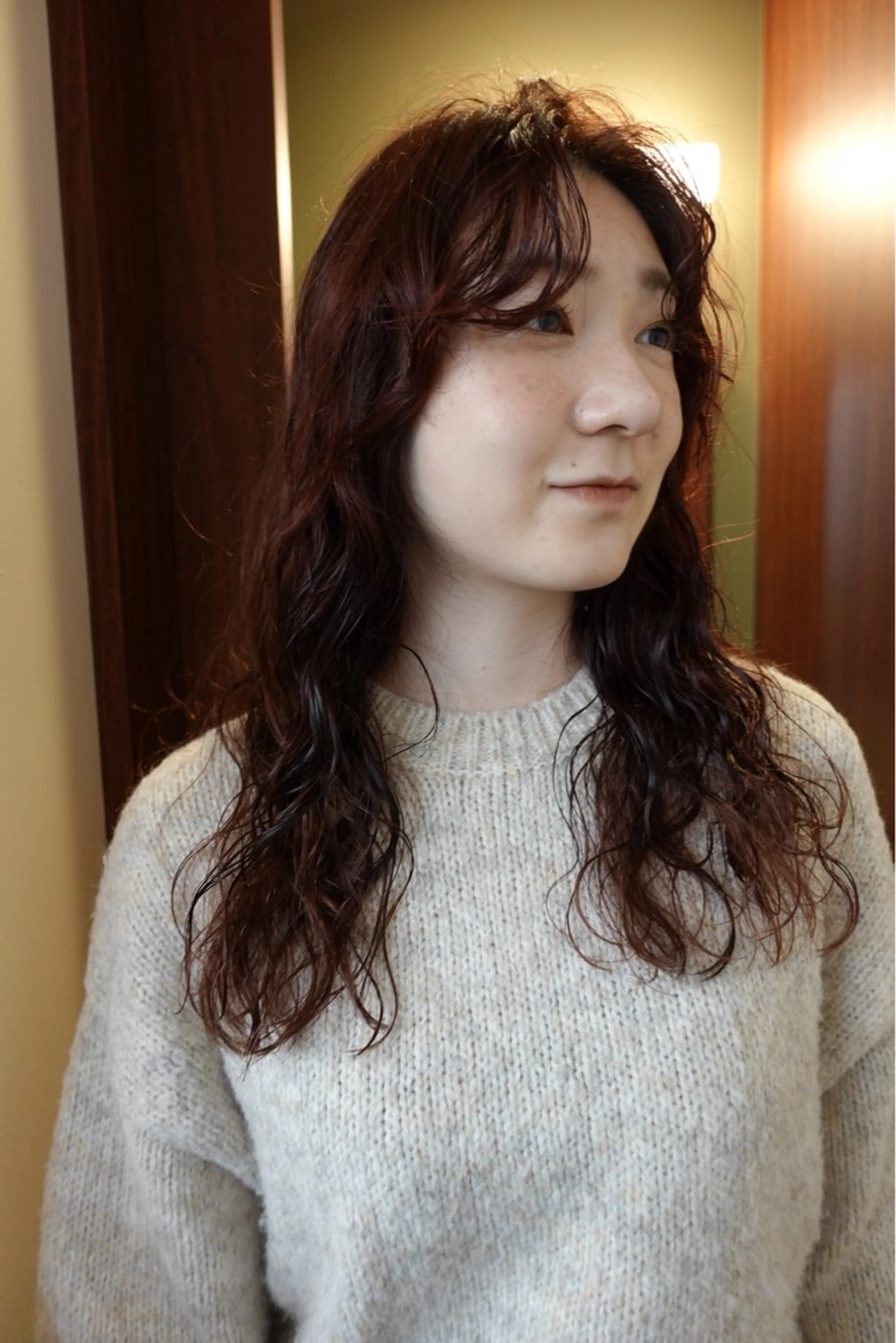 ロング カラー パーマ ロング ボブパーマ/パーマ ウルフパーマのヘアスタイル