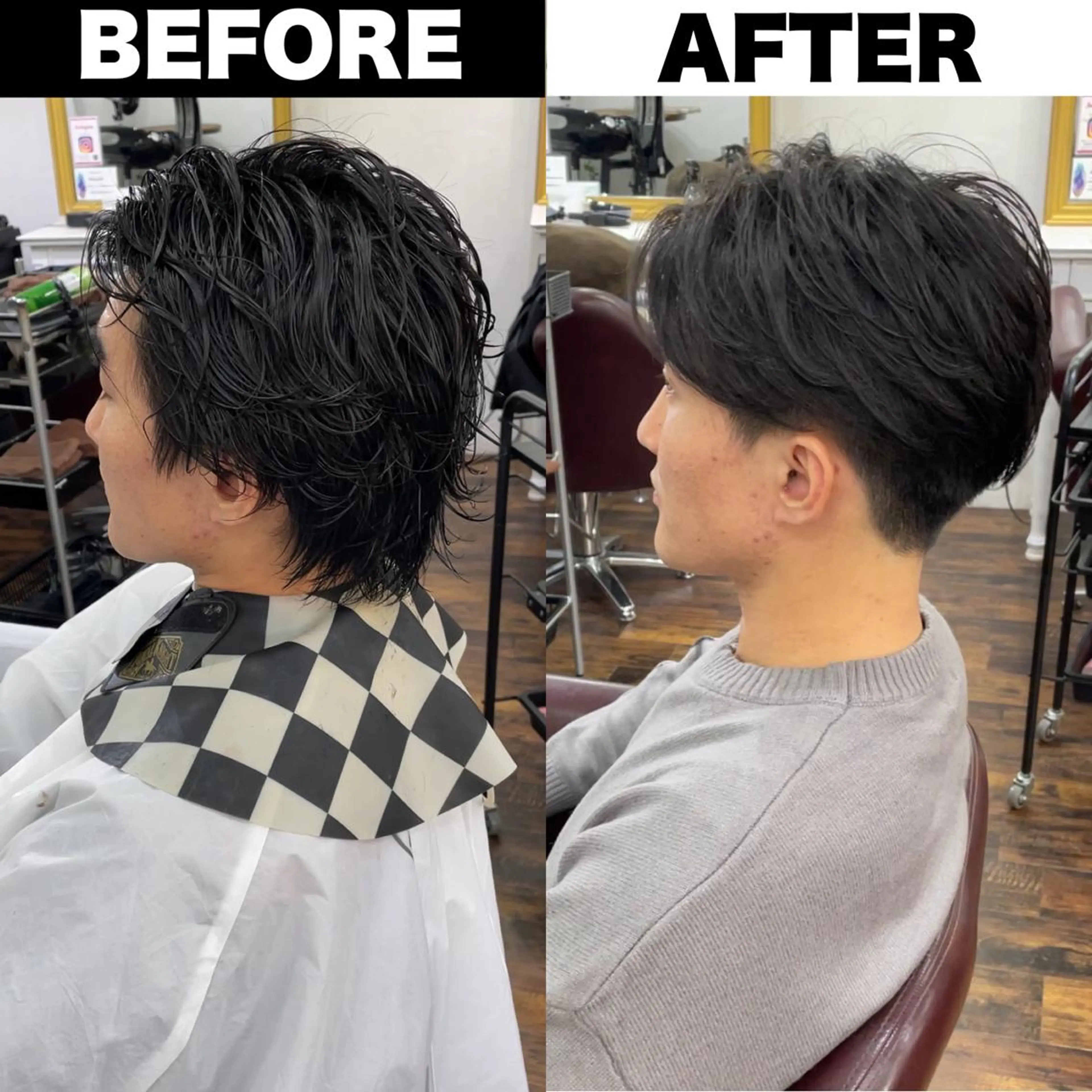 パーマ メンズ ビジネス センターパート メンズパーマ ツーブロック 刈り上げ カット パーマ トリートメント Soleria 田中慎一のヘアスタイル