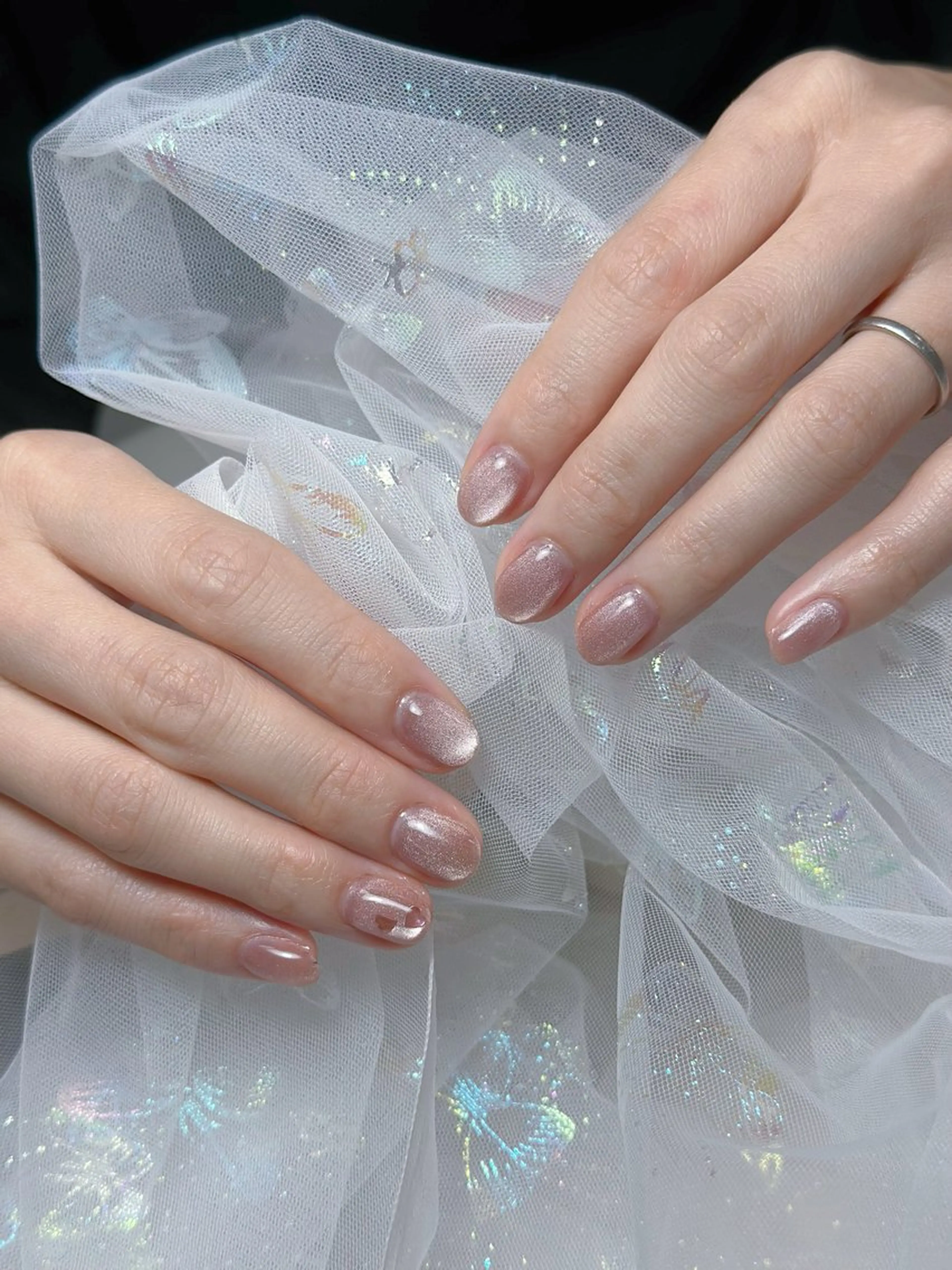 ネイル マグネットネイル マグネットワンカラー ワンカラーネイル ハンドネイル Maggie nailクロのネイルデザイン