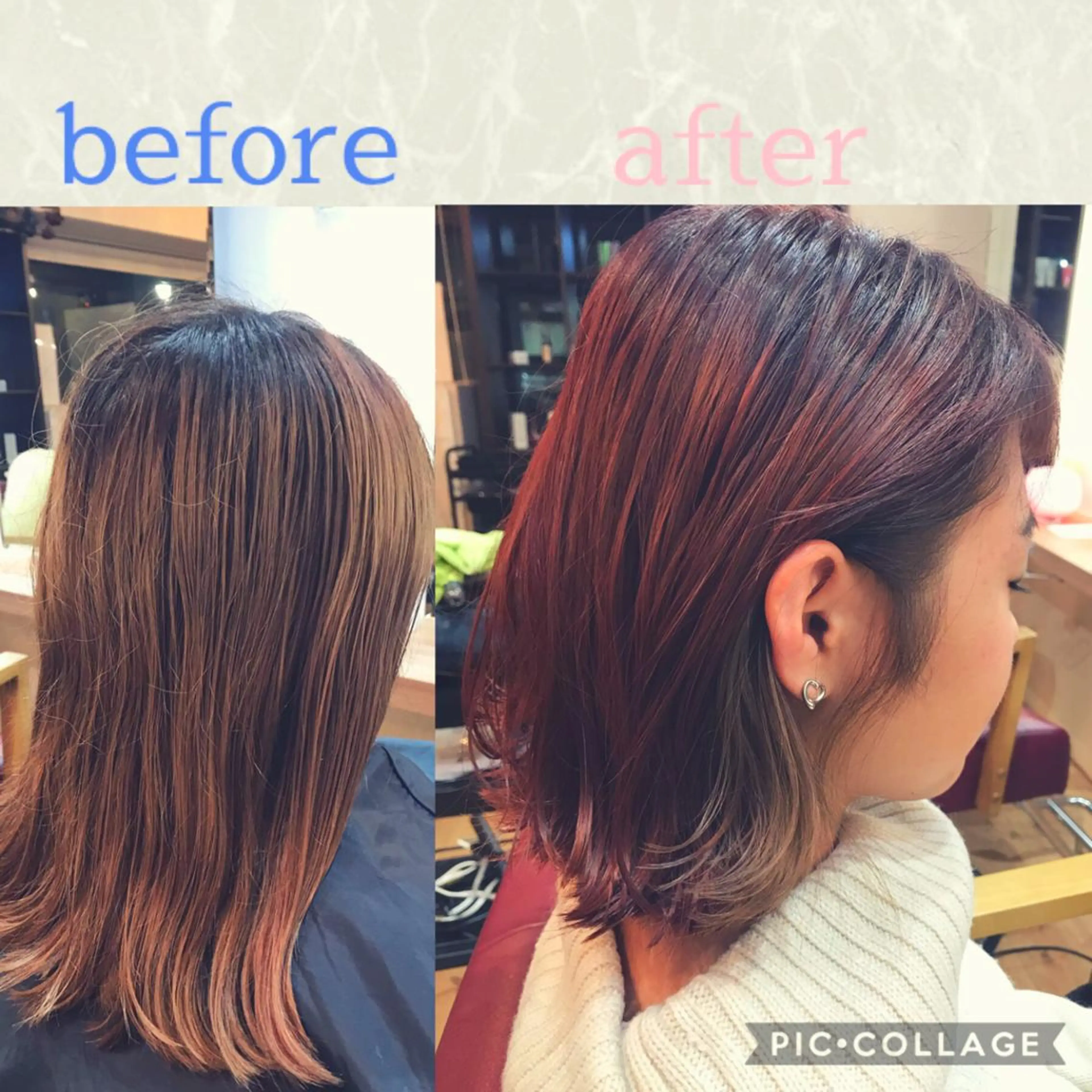 ショート カラー ブリーチ ボルドーカラー ブラウンカラー グレージュ ヘアカラー トリートメント ✅ｼｪｱｻﾛﾝJAM 相田友和のヘアスタイル
