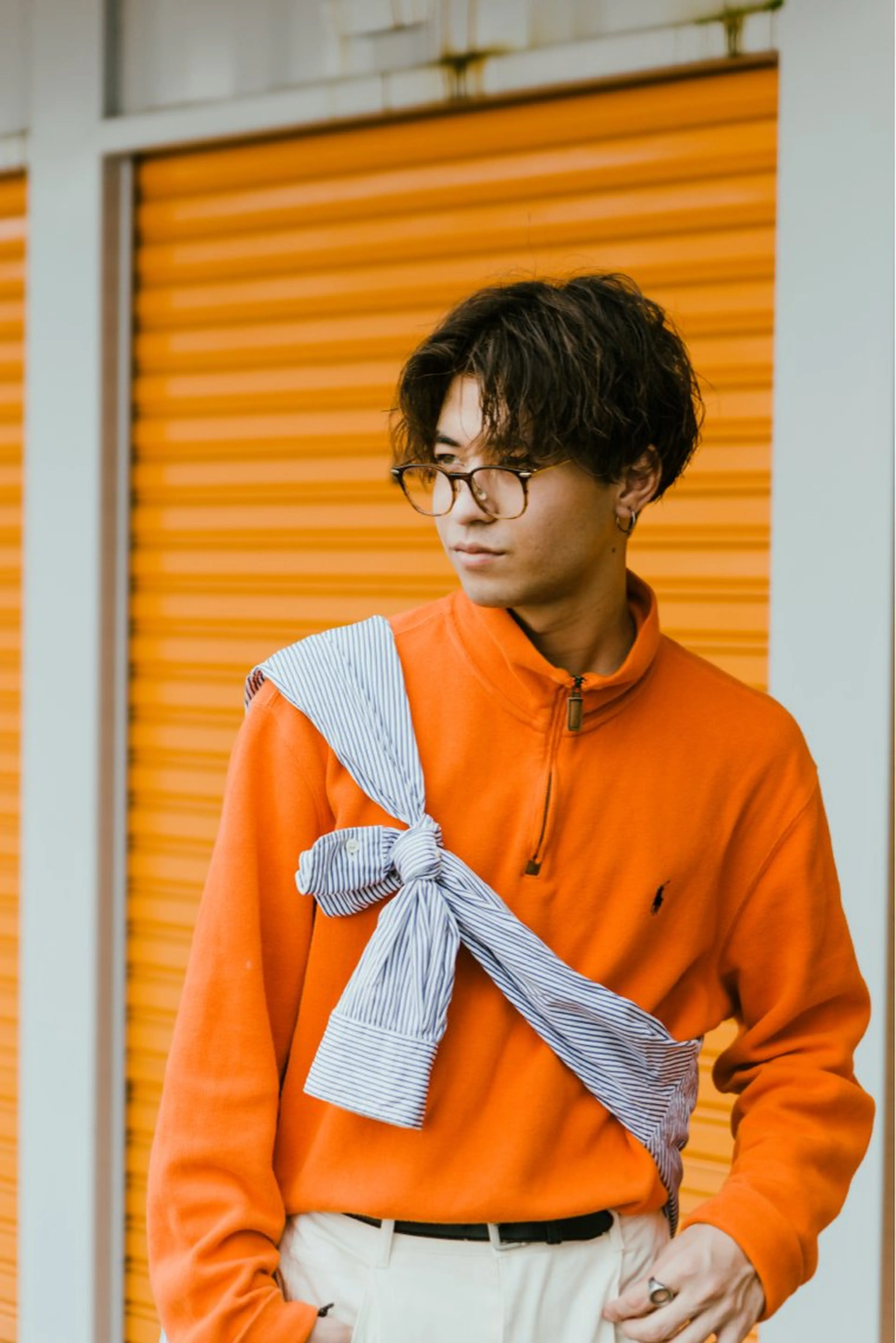 ミディアム パーマ メンズ 河津 しおりのヘアスタイル