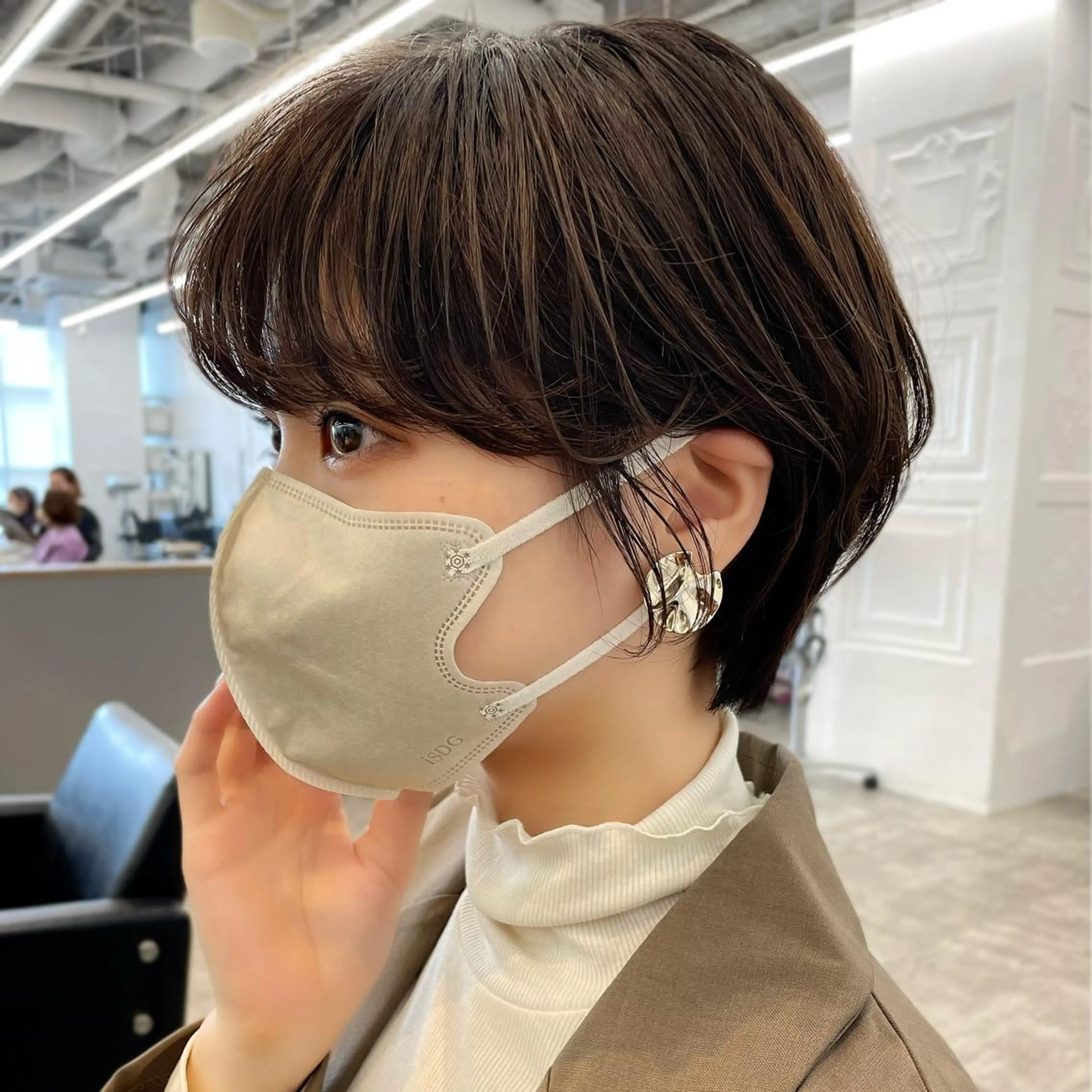 ショート パーマ ショートヘア カット パーマ レイヤー/ショート透 明感カラー/西田祐賀のヘアスタイル