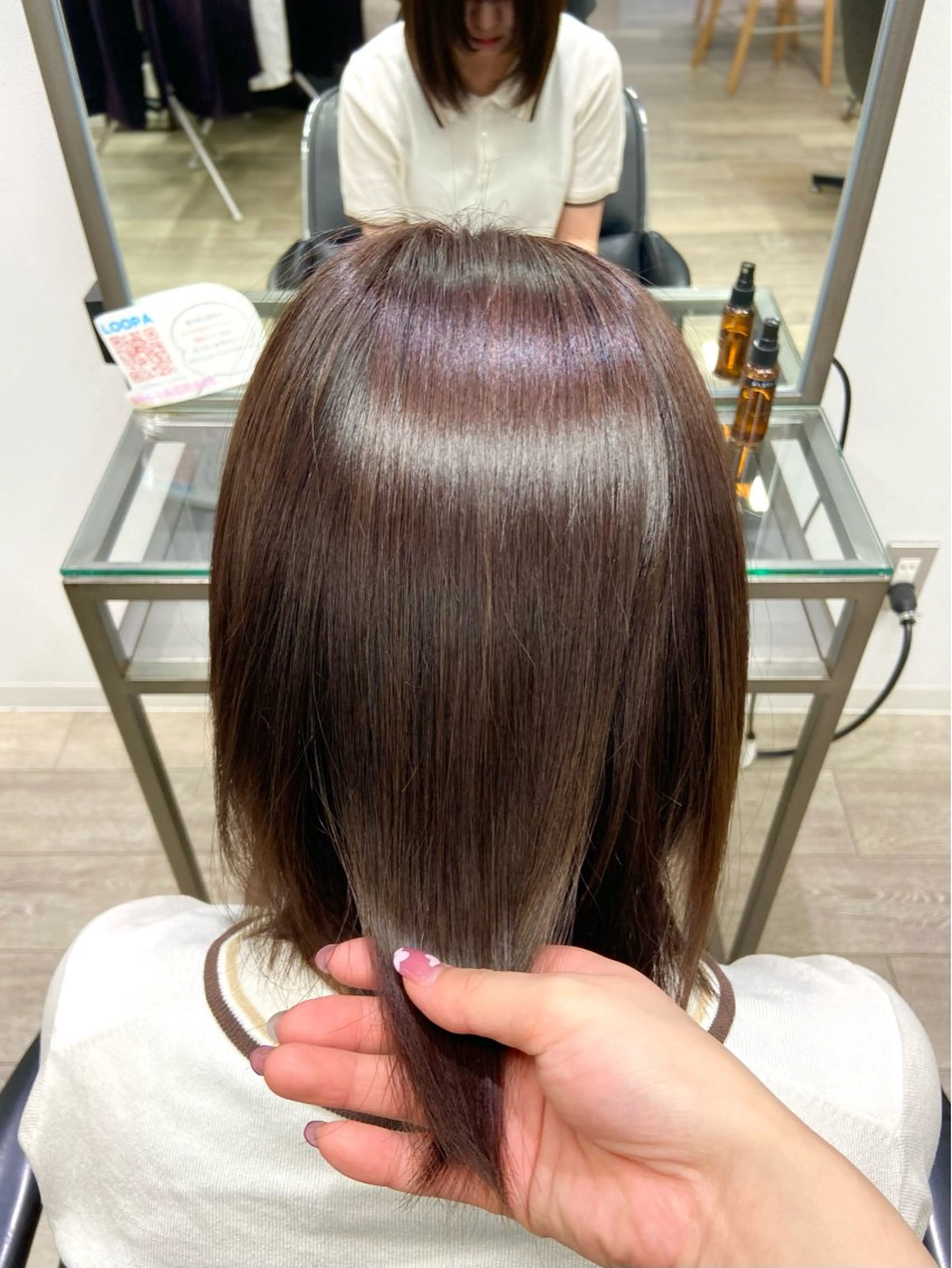 カラー ベージュカラー ブリーチ ココアベージュ 山下 穂嘉のヘアスタイル