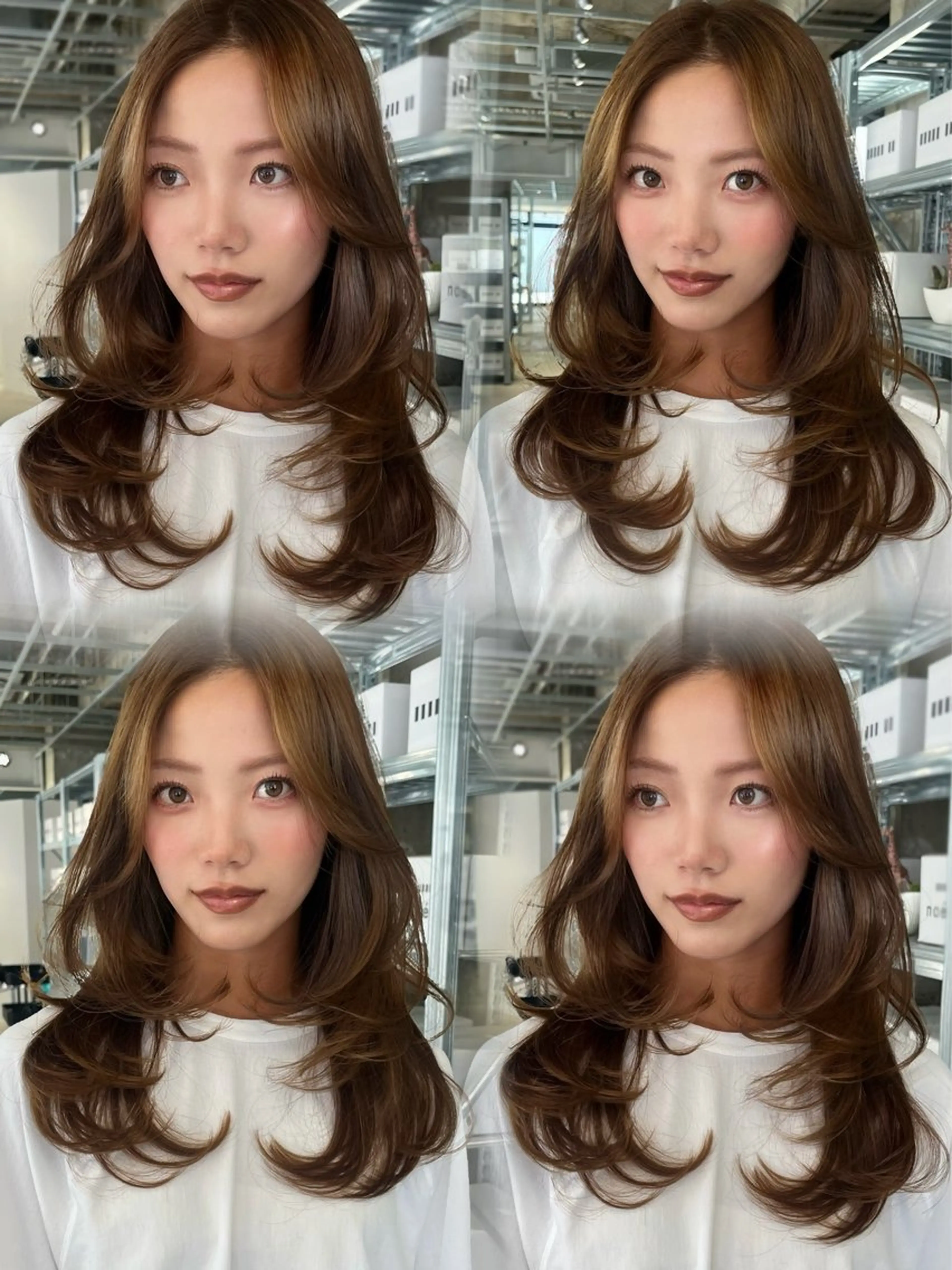 ミディアム カラー カット ヘアカラー トリートメント ダブルカラー/レイヤ ーカット 🤍ゆきなのヘアスタイル