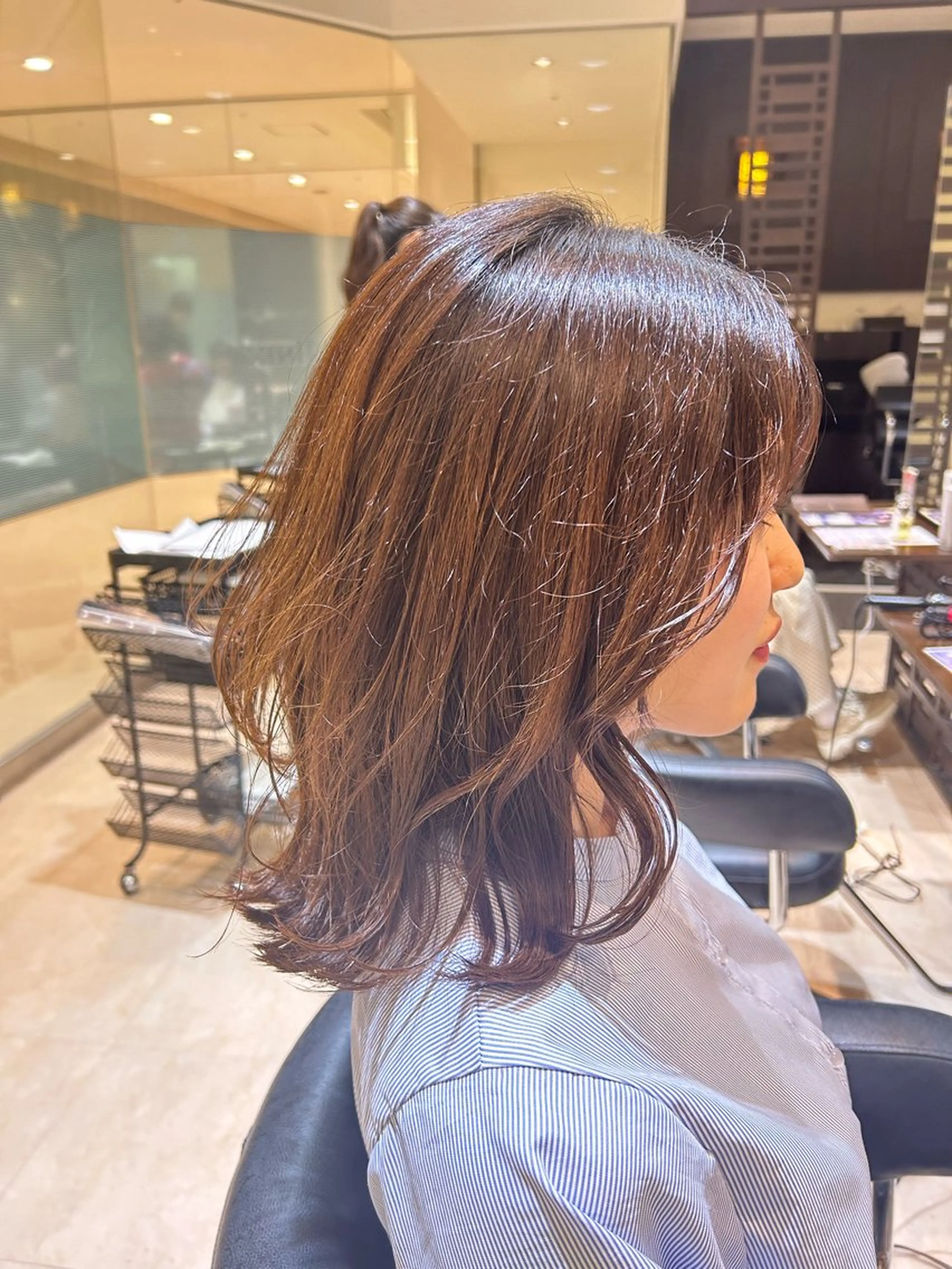 ミディアム くびれヘア レイヤーカット カット 宮尾愛海 /溝の口駅 【似合わせパーマ】のヘアスタイル