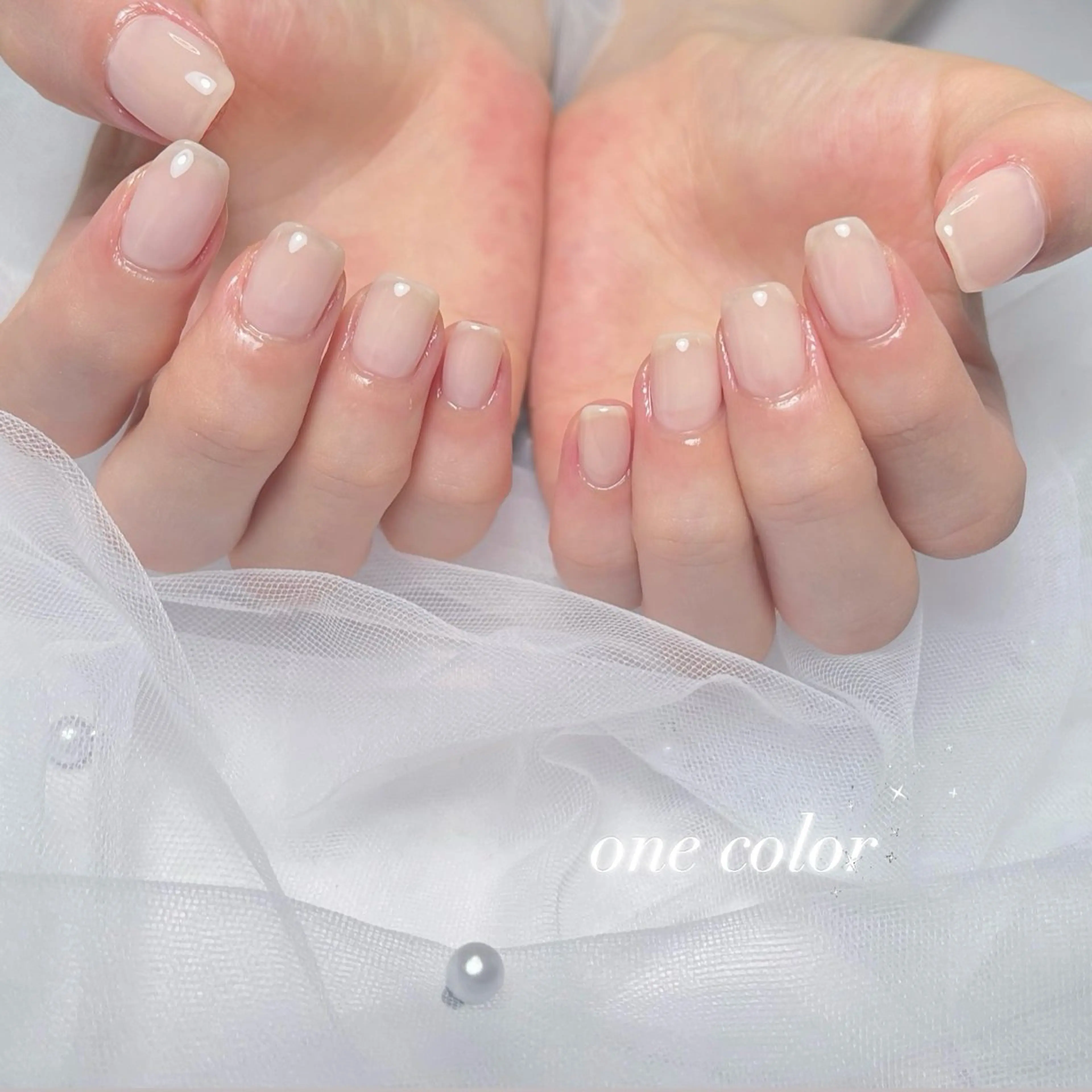 ネイル 長さ出し ジェルネイル 韓国ネイル ワンカラーネイル パラジェル ハンドネイル RE SALONのネイルデザイン