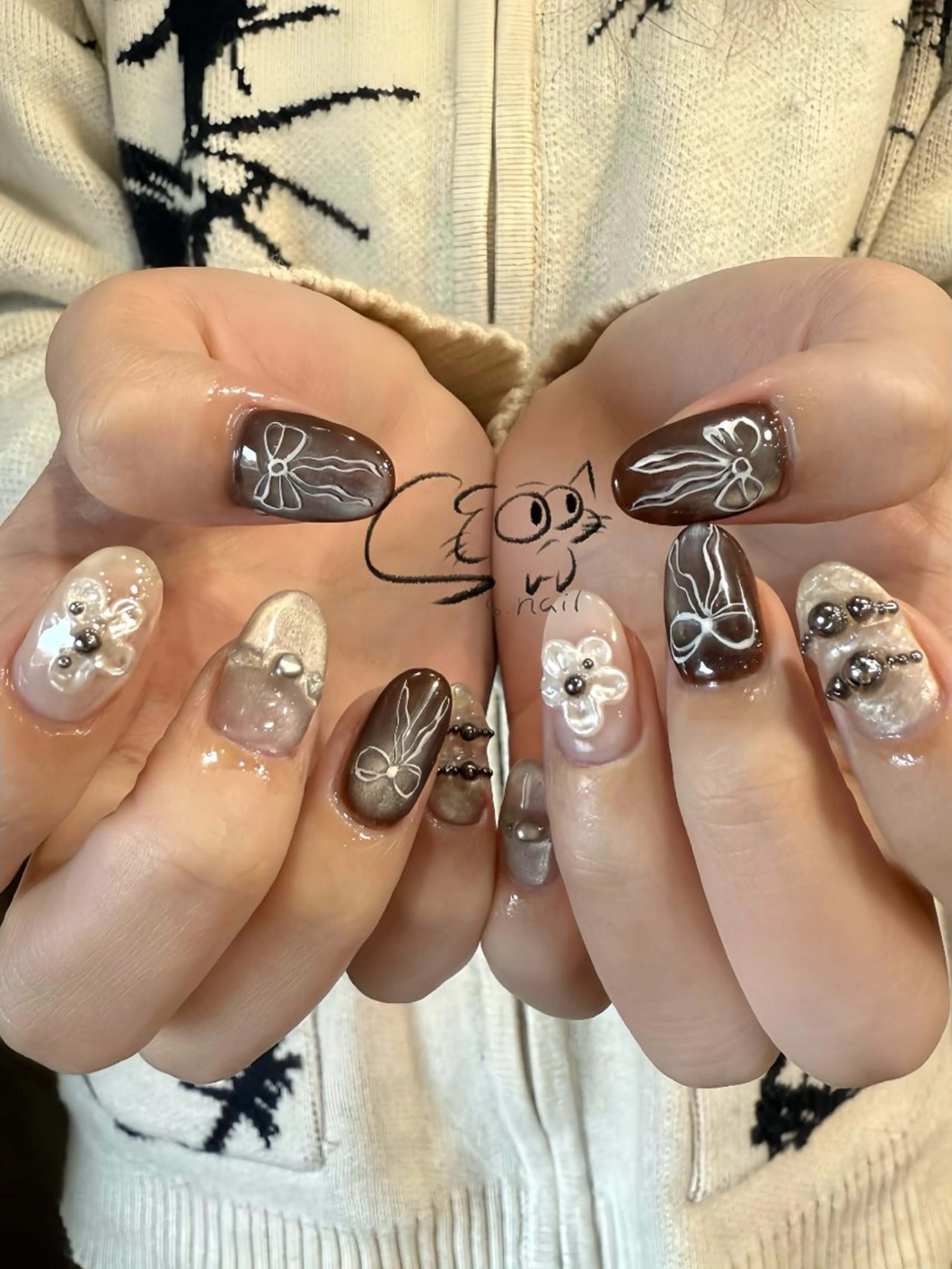 ネイル チークネイル フレンチネイル グラデーション マグネットネイル ワンカラーネイル S.nail _のネイルデザイン