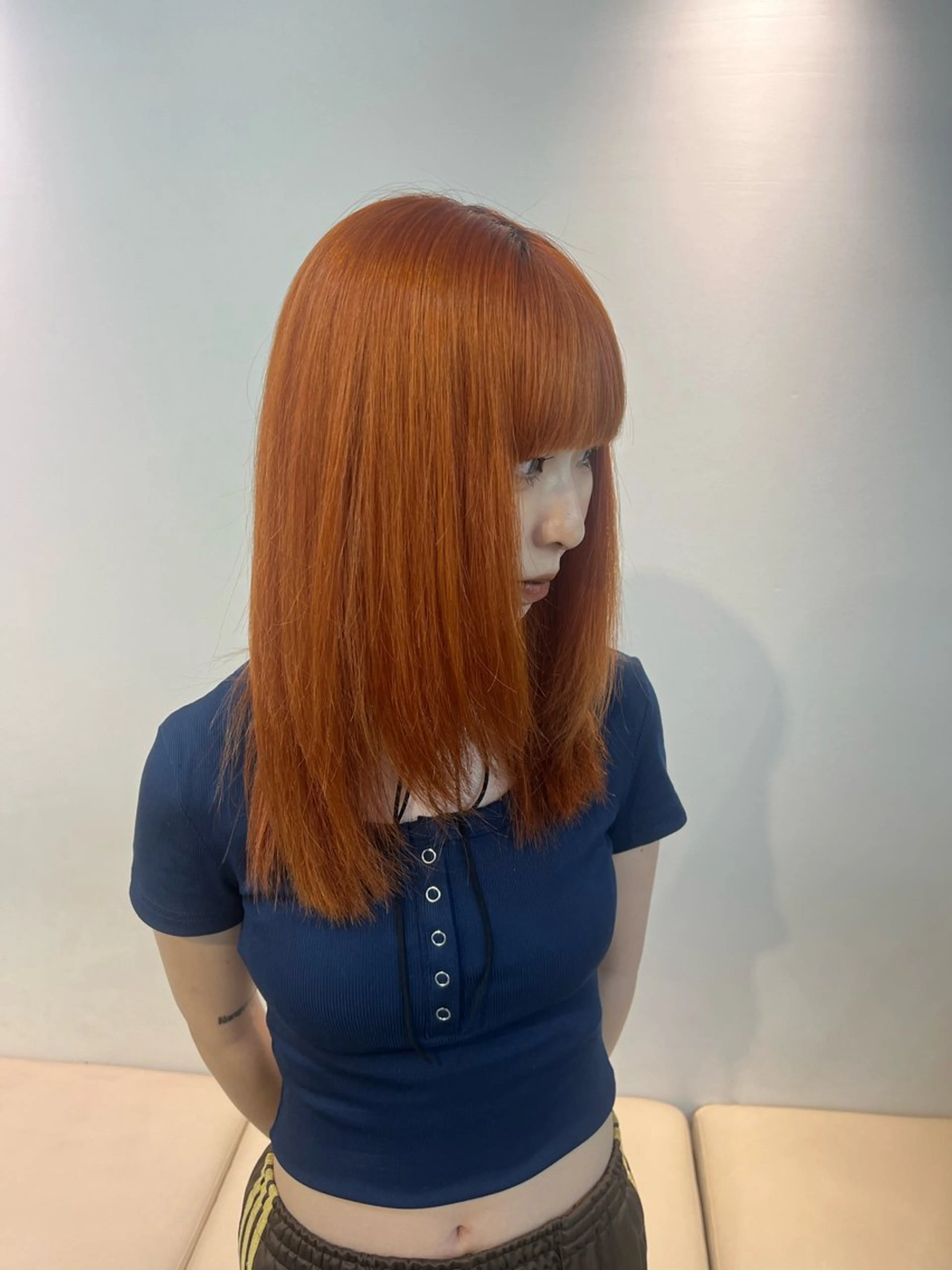 ミディアム ヘアカラー 土田 莉来のヘアスタイル