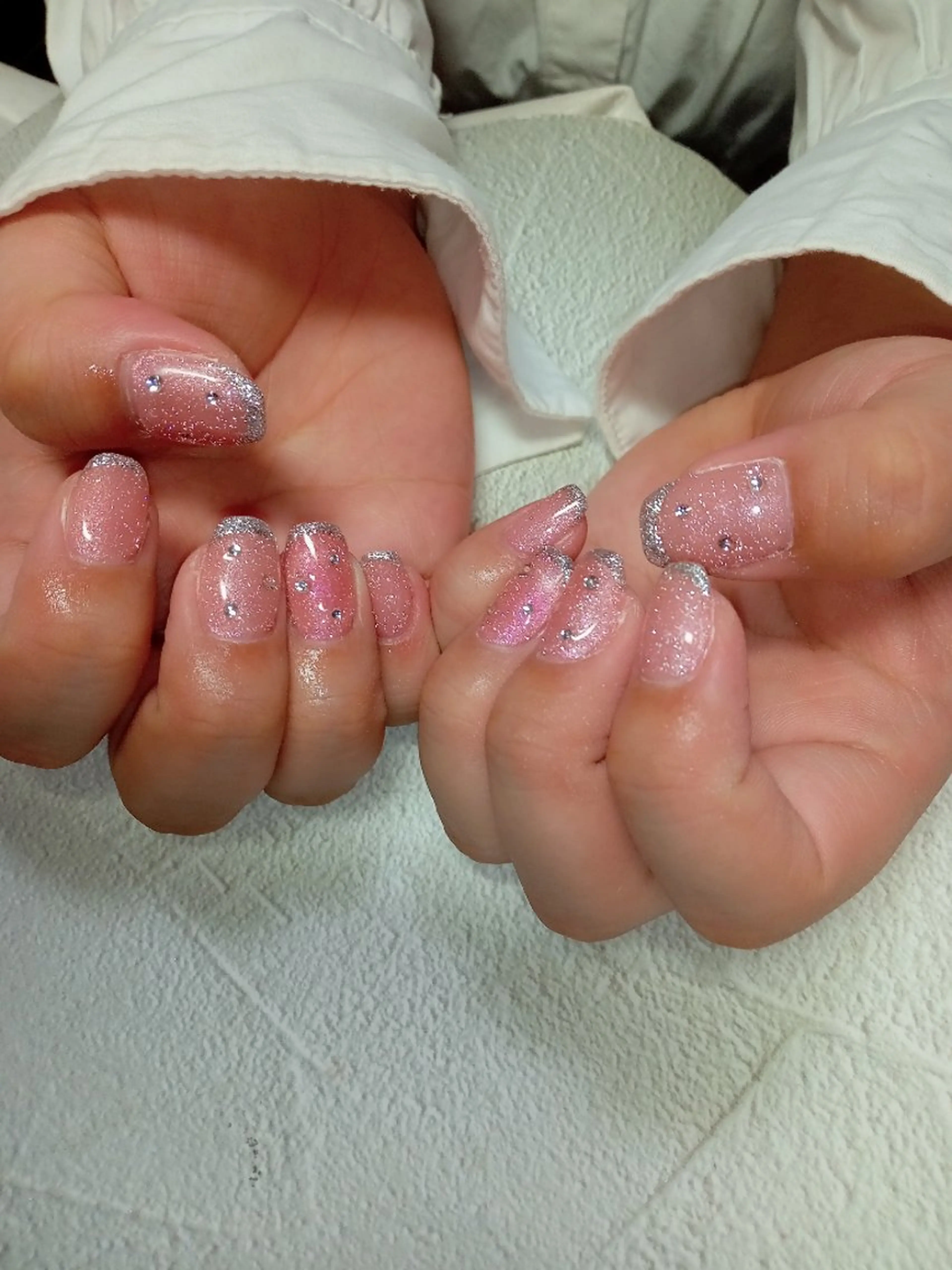 ネイル フレンチネイル ジェルネイル キラキラネイル マグネットネイル ミラーネイル ハンドネイル flure de neige yukiのネイルデザイン