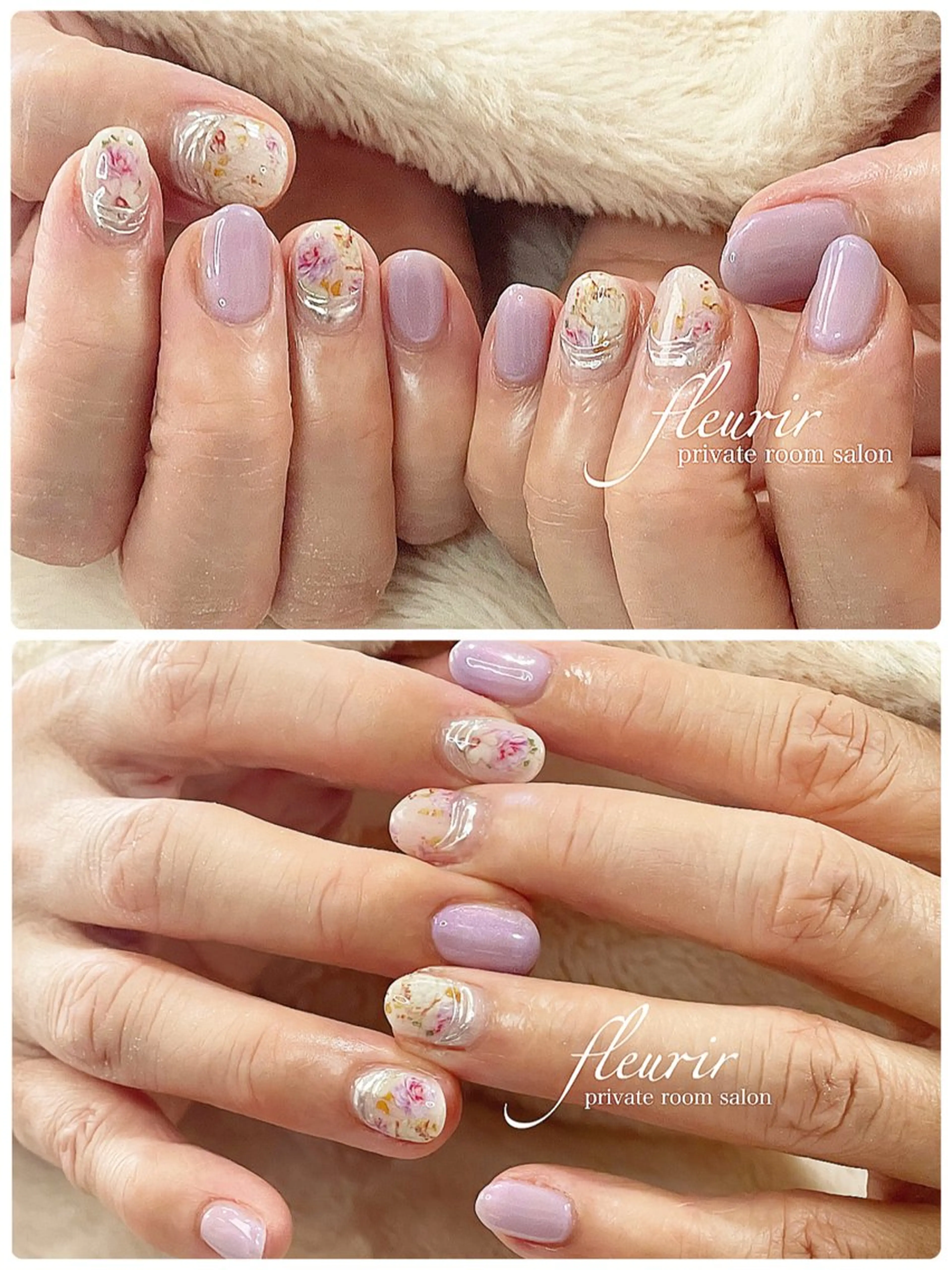 ネイル アートネイル ミラーネイル シルバー フルリール 【プライベートサロンのネイルデザイン