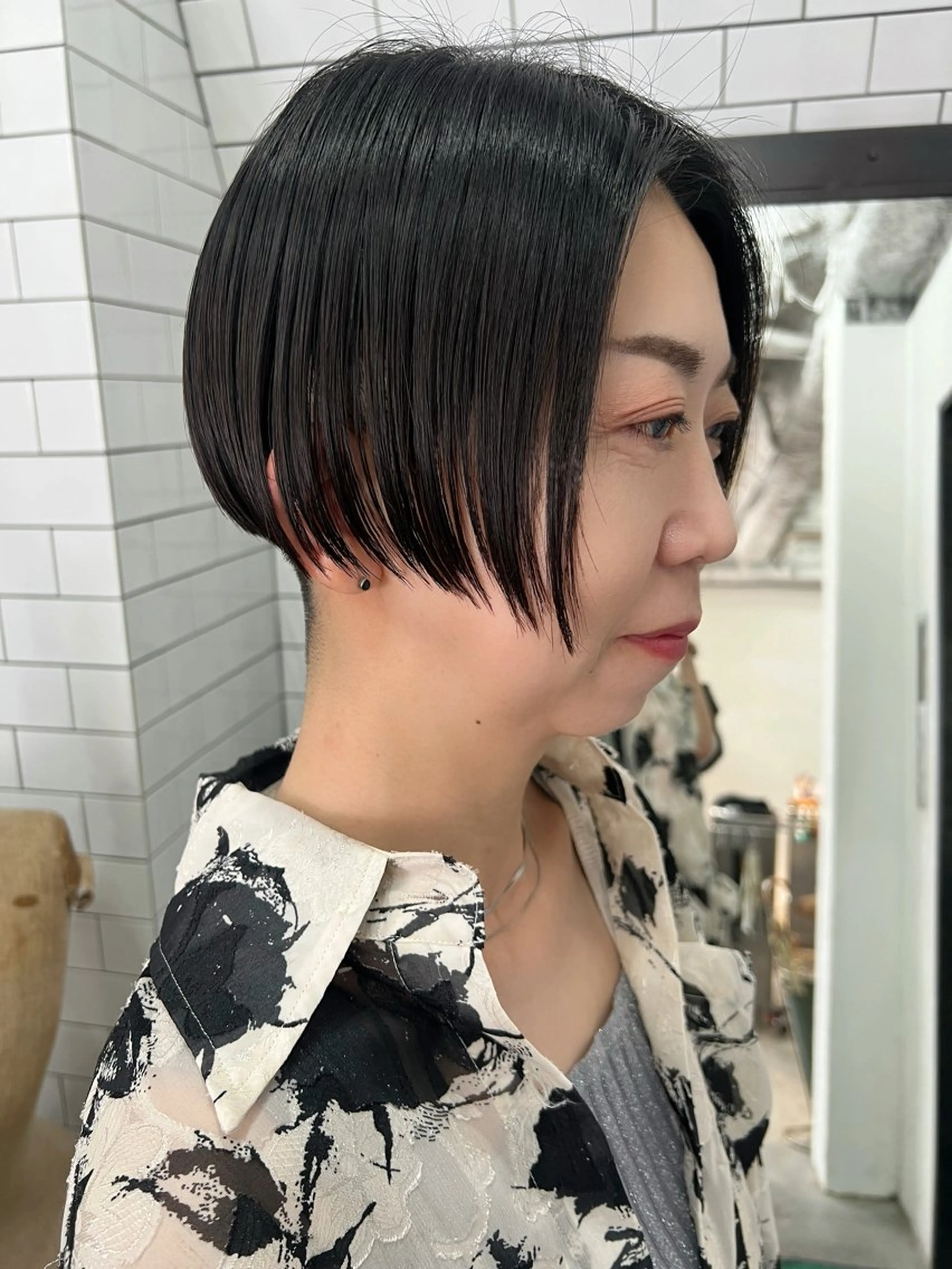 ショート カット 紙屋町ショート /ボブ　パーマ河内蓮のヘアスタイル