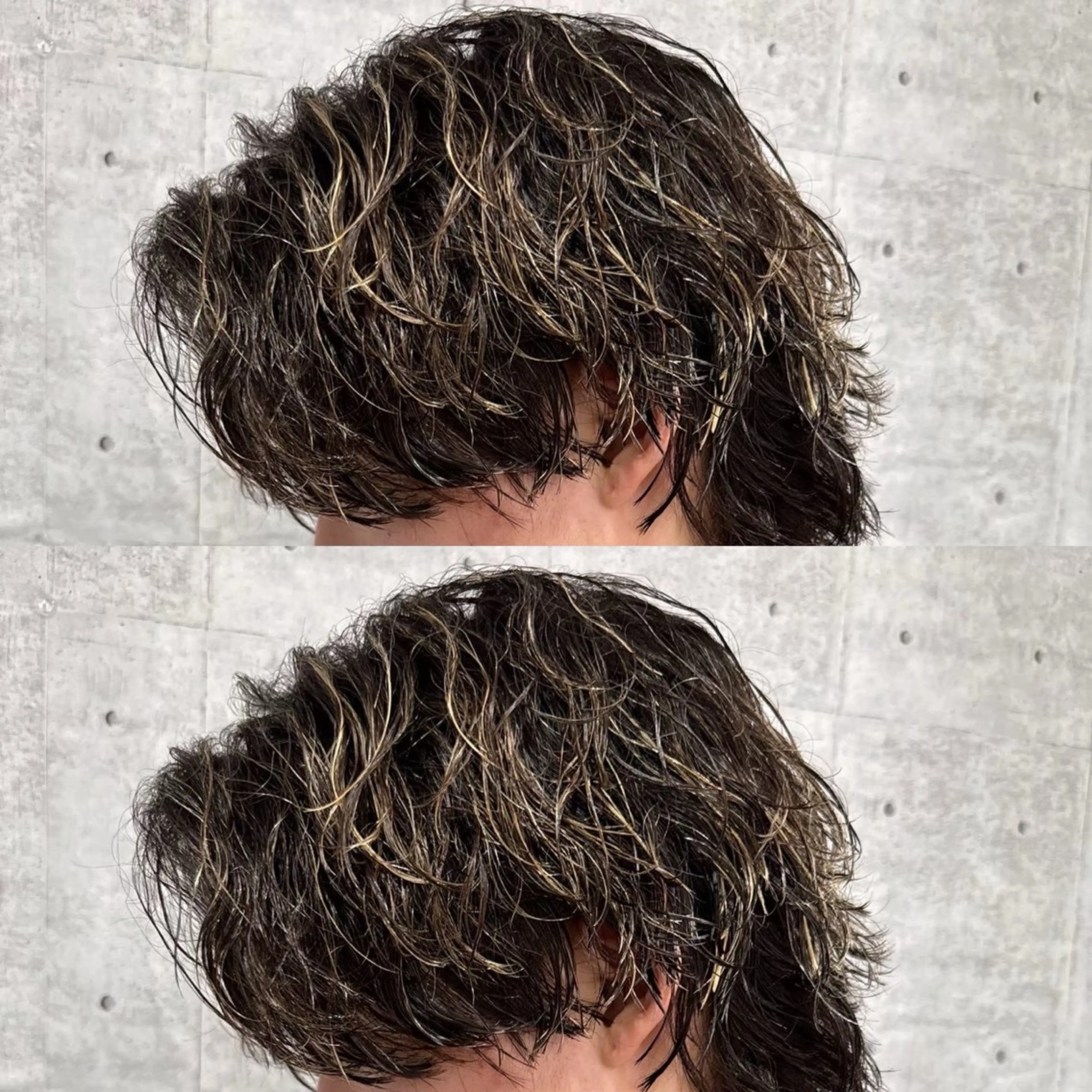 ショート カラー メンズ メンズハイライト ハイライトカラー ハイライト カット ヘアカラー メンズハイライト × perm Runoのヘアスタイル