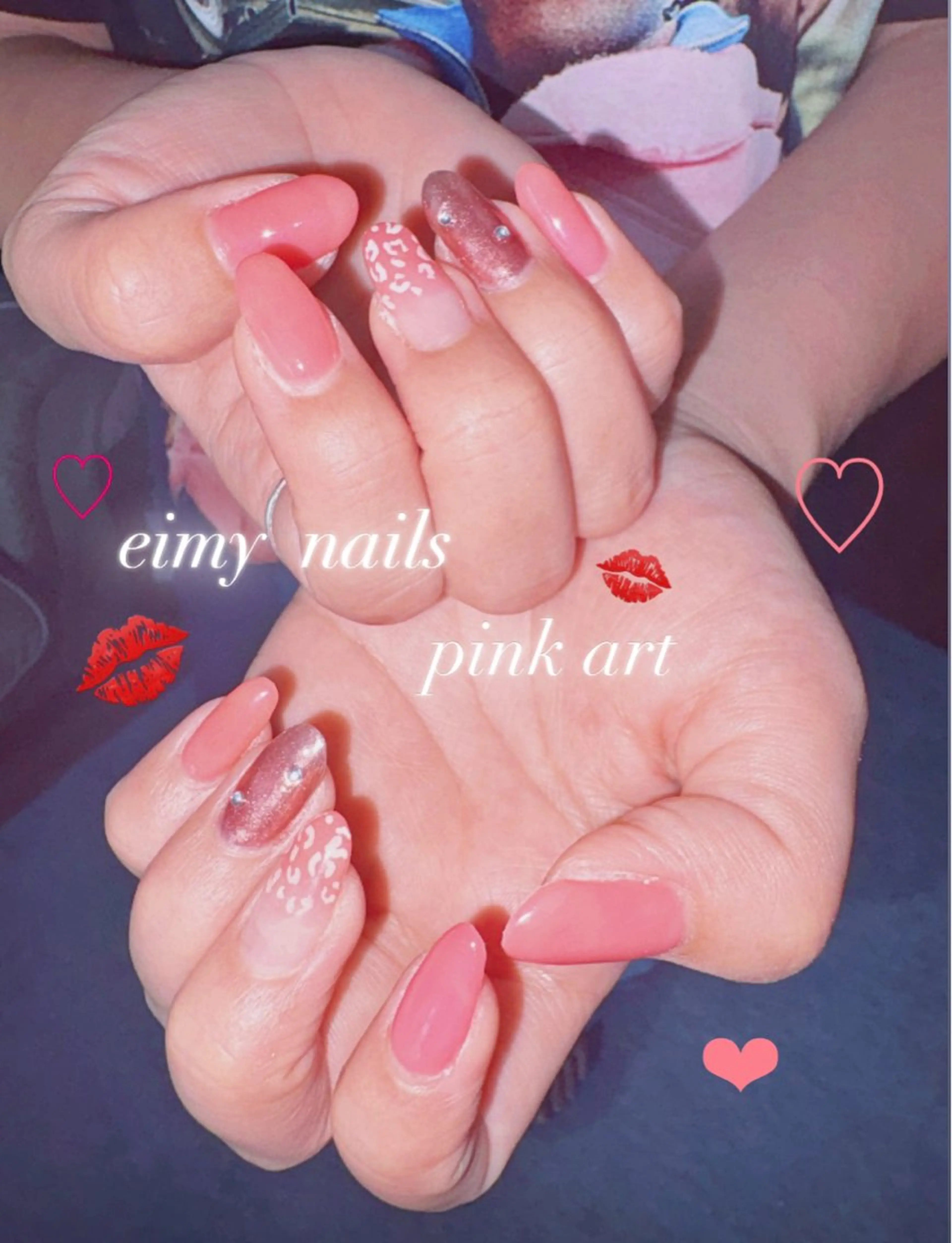 ネイル アニマル柄 グラデーション ミラーネイル ワンカラーネイル ピンク ハンドネイル eimy nails♡のネイルデザイン