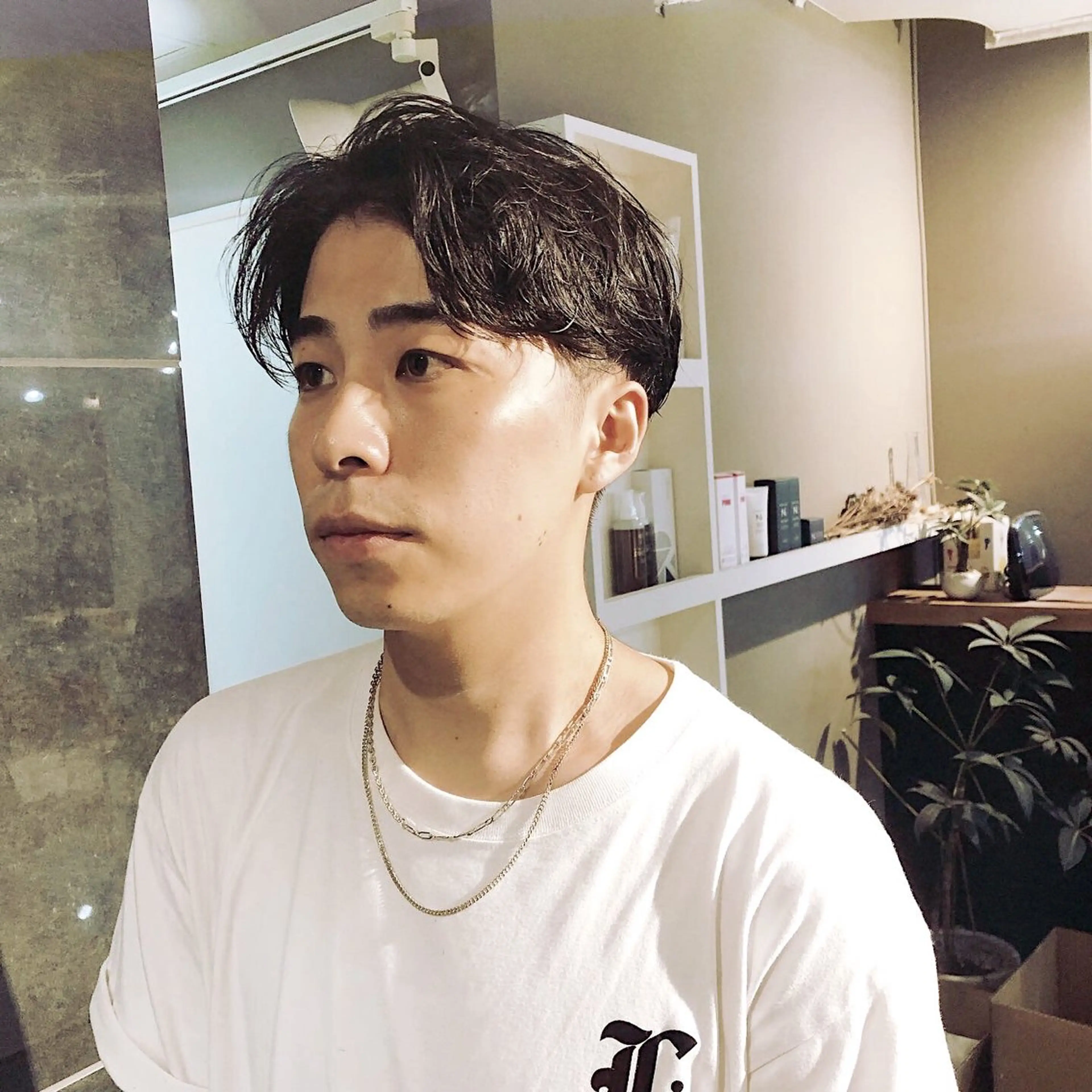 パーマ ヘアアレンジ メンズ センターパート カット パーマ トリートメント ヘアセット ainico+所属・メンズ特化✂️栗原 侑也のヘアスタイル