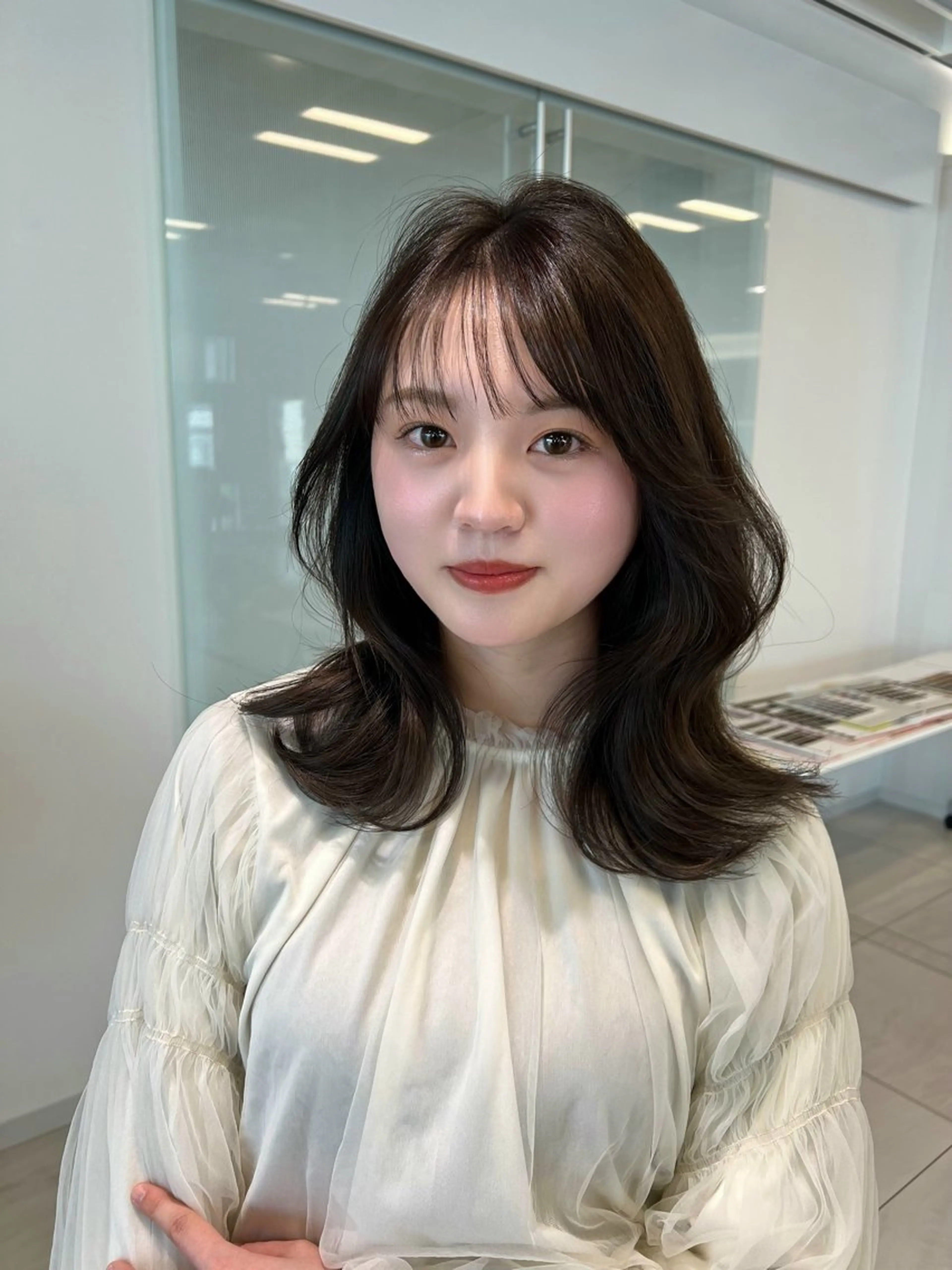 カラー ベージュカラー ブリーチ 透明感カラー ブリーチなしカラー オリーブベージュ ヘアカラー saya🍀/透明感 カラー/ヘアセットのヘアスタイル