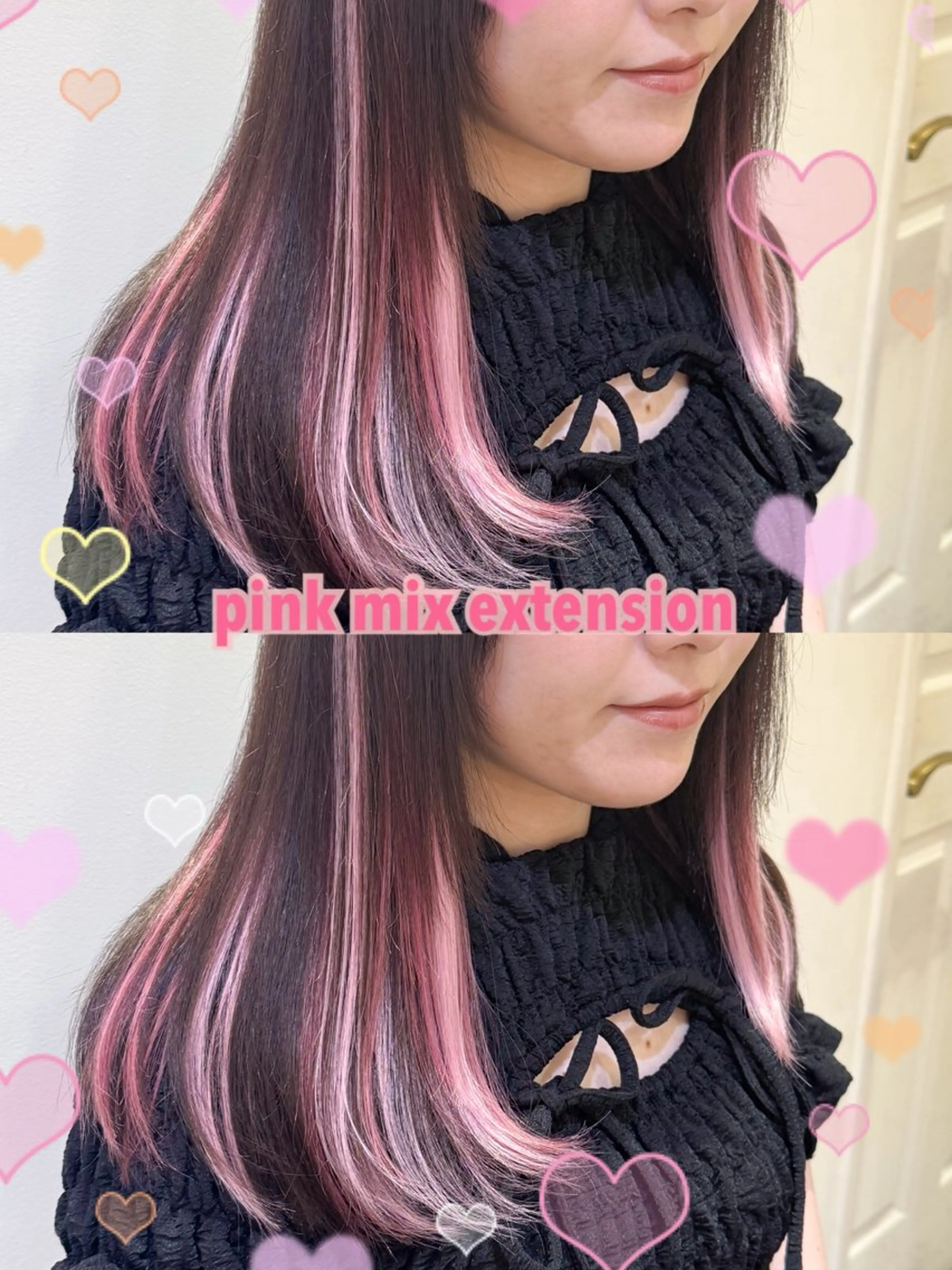 セミロング エクステ カット エクステ 横浜🍒ルーツカラー エクステ／RIEのヘアスタイル