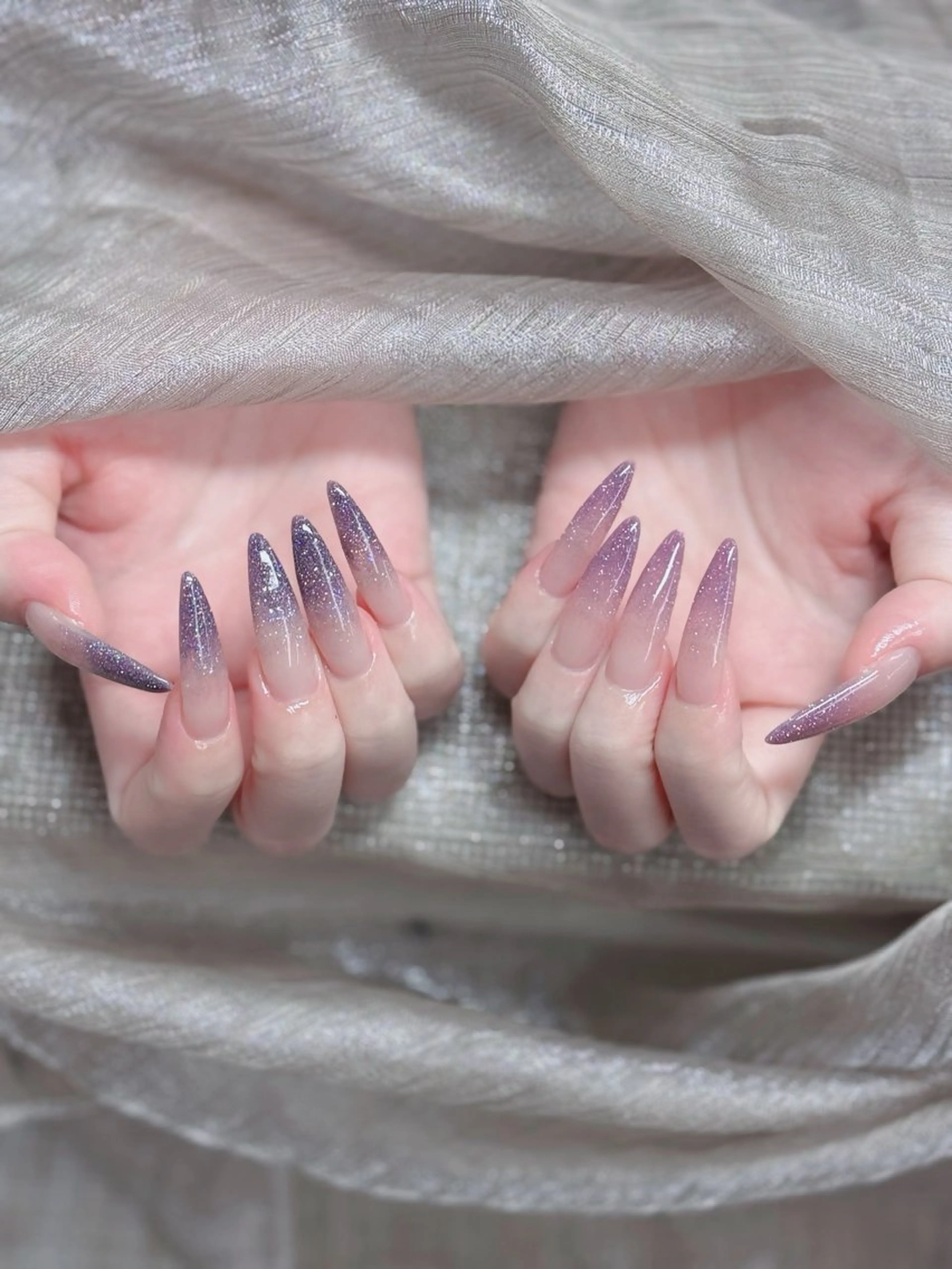 ネイル フレンチネイル ジェルネイル ガラスフレンチ ハロウィン ハート ハンドネイル H.baby Nail Salonのネイルデザイン