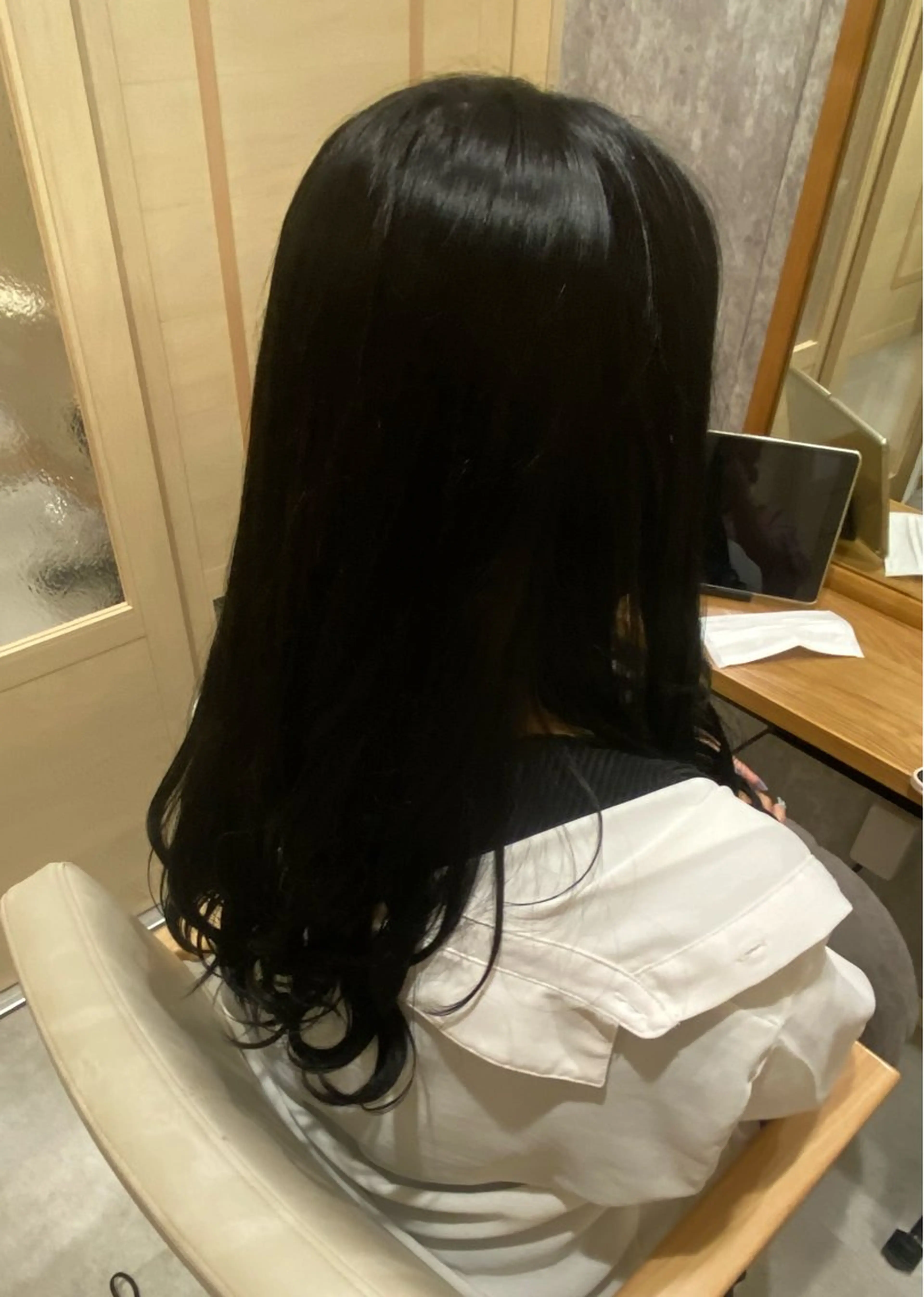 カラー 黒髪 ブルーカラー ブルーブラック shion_❤︎ /メンズモデル募集のヘアスタイル