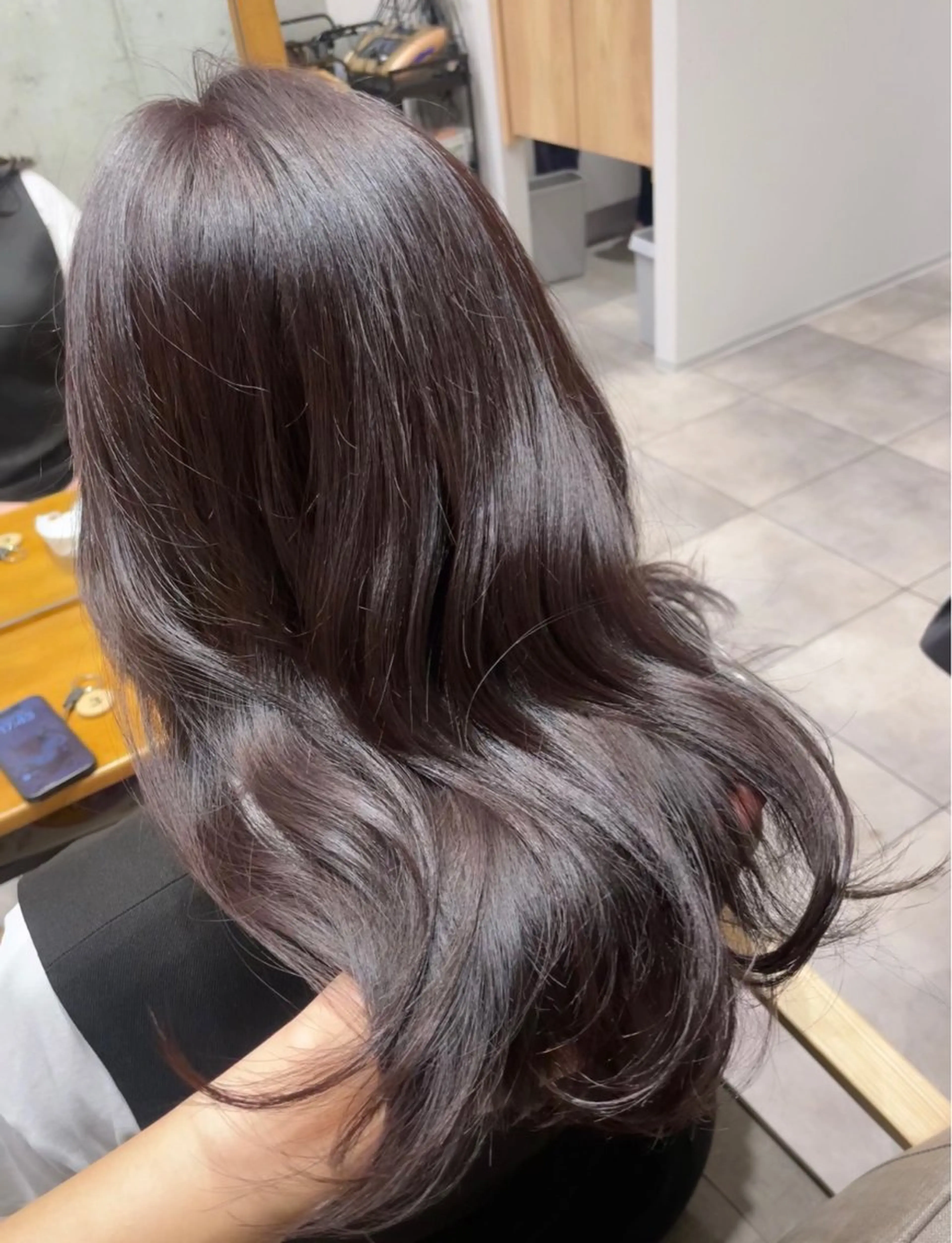 ミディアム パープルカラー カット ヘアカラー 顔周り/レイヤー🎀 natsumiのヘアスタイル