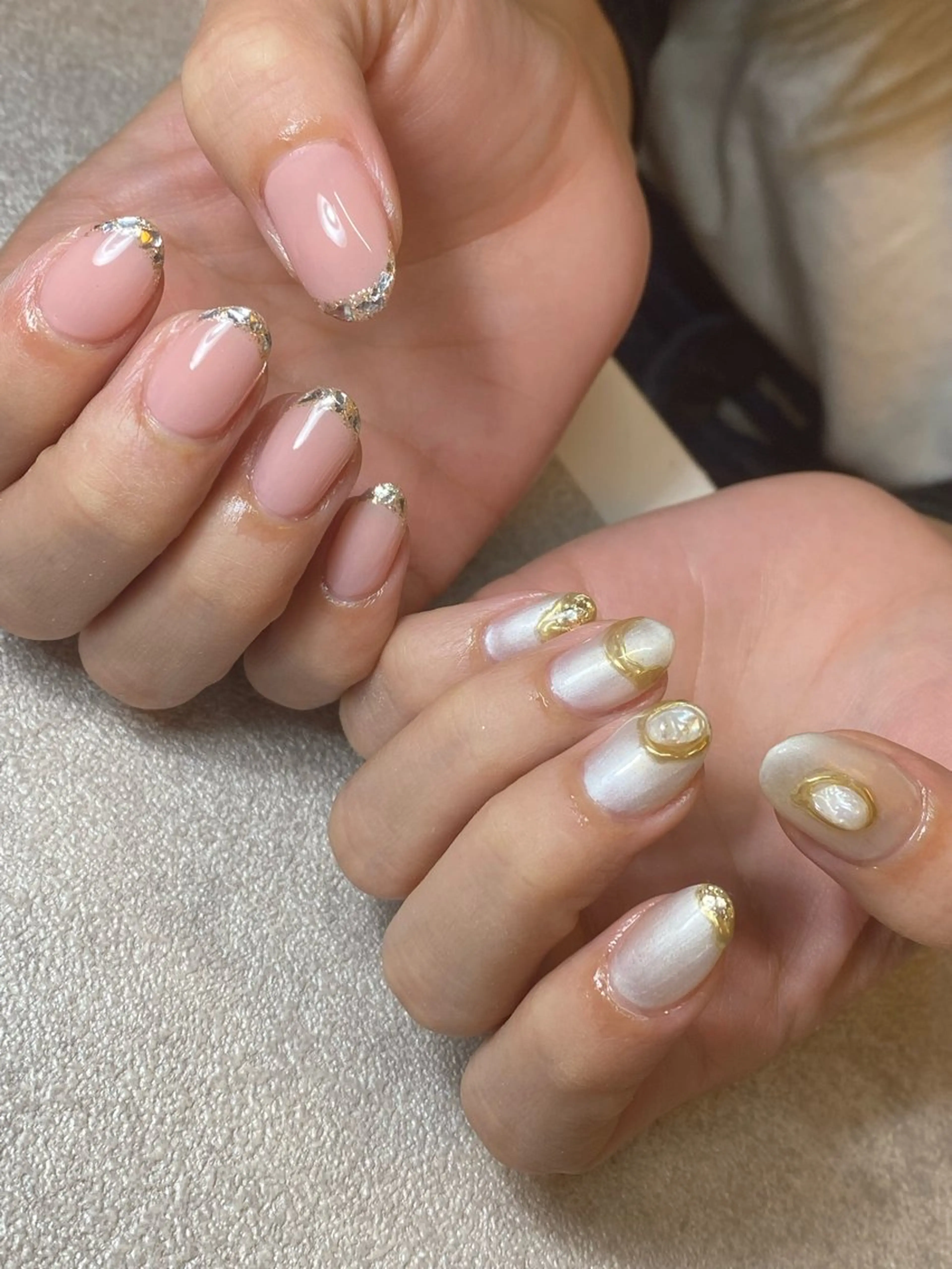 ネイル フレンチネイル ガラスフレンチ ニュアンスネイル ハンドネイル LIll nailのネイルデザイン
