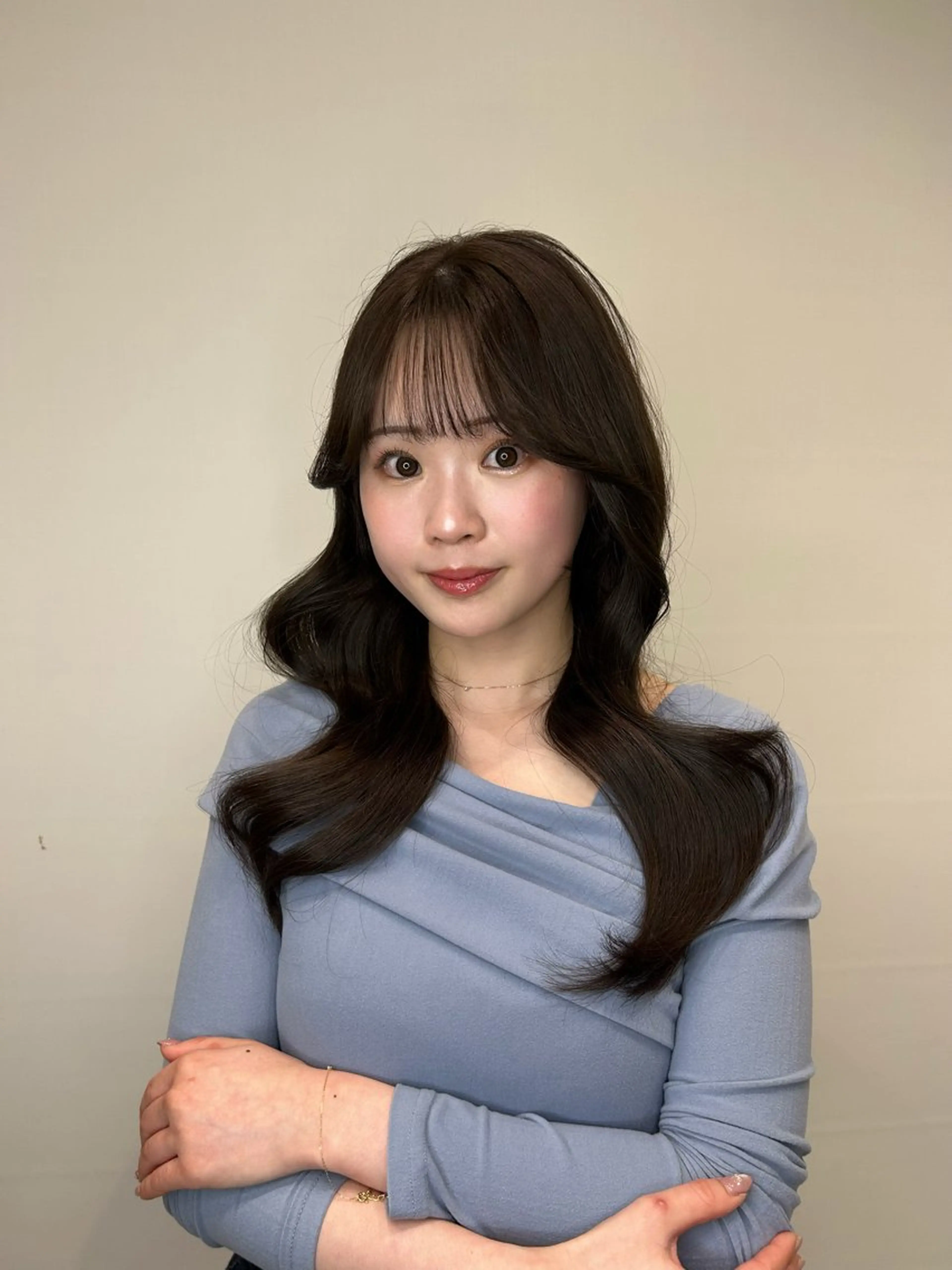 ロング ヘアカラー Rinka🌷🩶 グレージュカラー🫧のマツエク・マツパデザイン