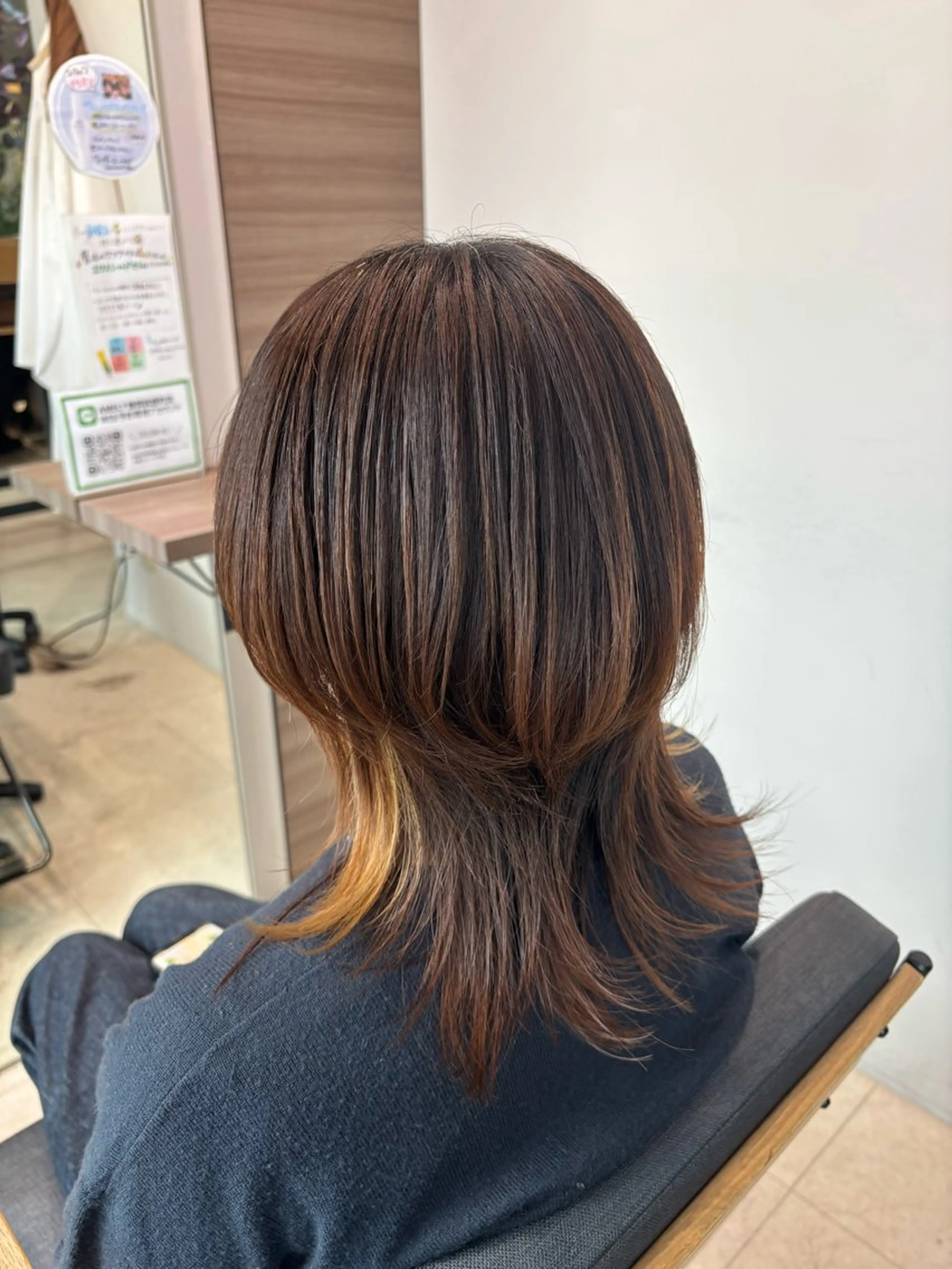 セミロング ウルフカット ✿︎AMELY呉服町 海野采紗‎✿  ‎のヘアスタイル