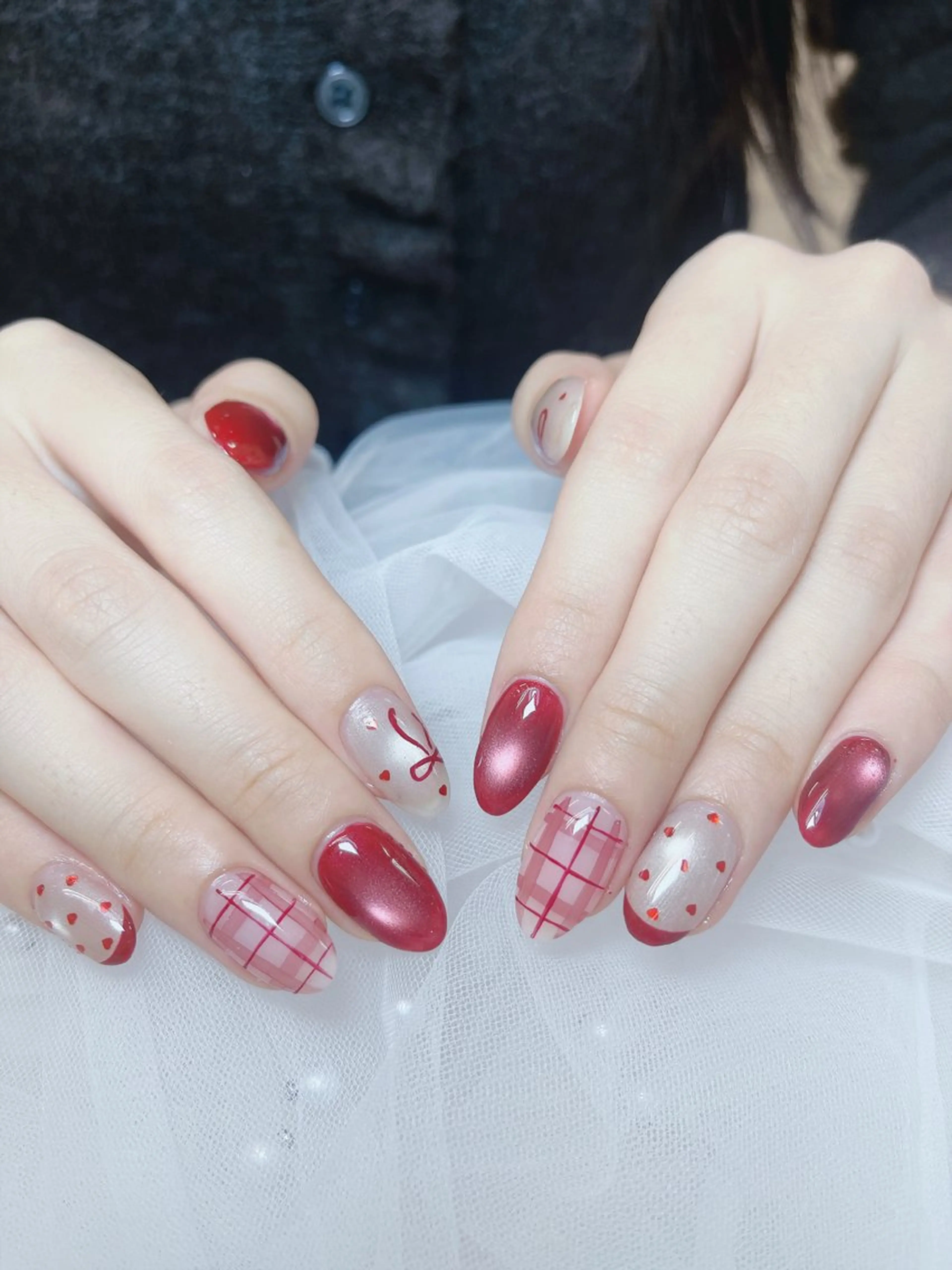 ネイル チークネイル フレンチネイル グラデーション 氷ネイル・うるうるネイル キラキラネイル ハンドネイル DUO MI nail salonのネイルデザイン