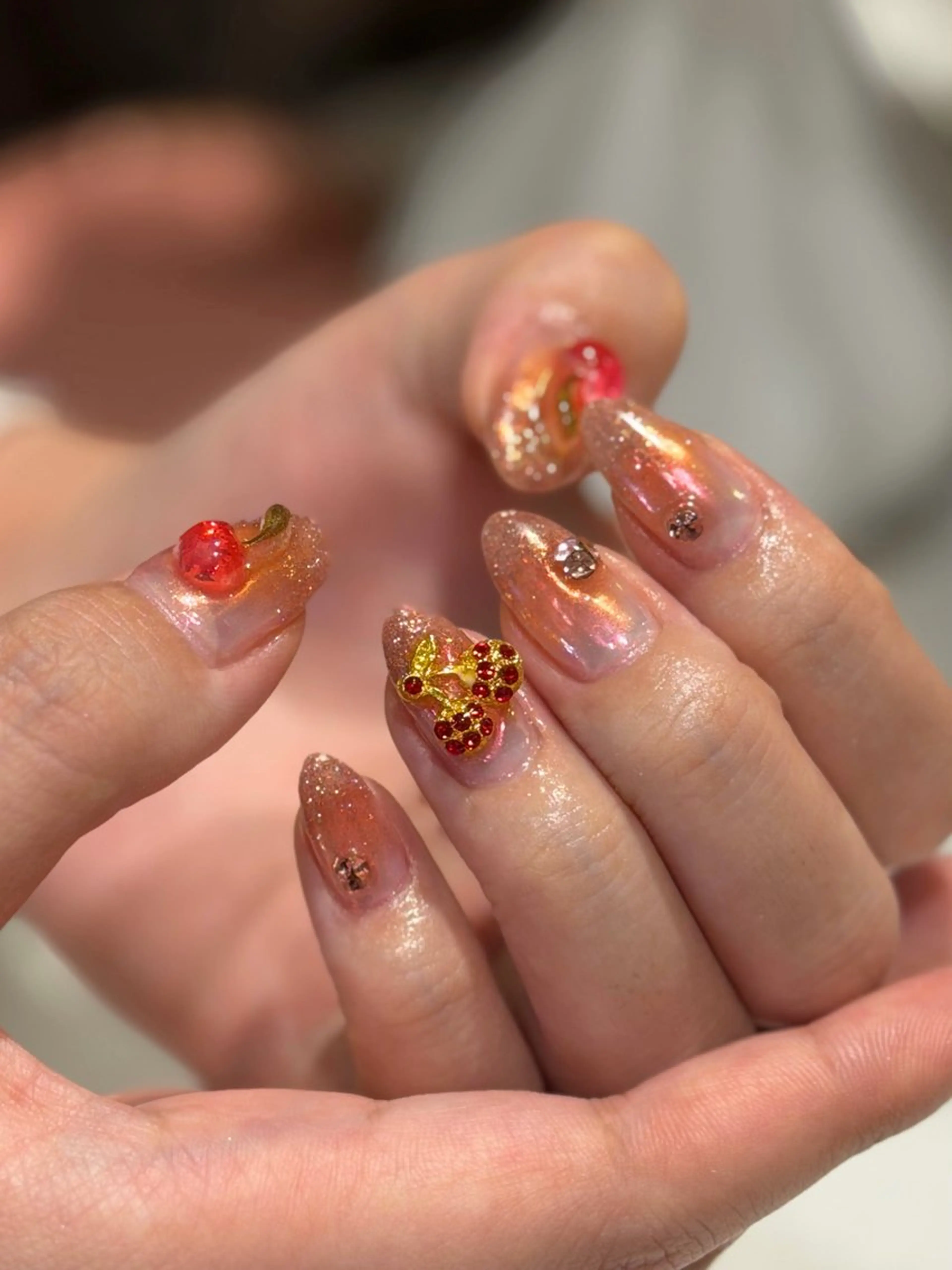 ネイル アートネイル 春ネイル yume 大人ガーリーネイルのネイルデザイン