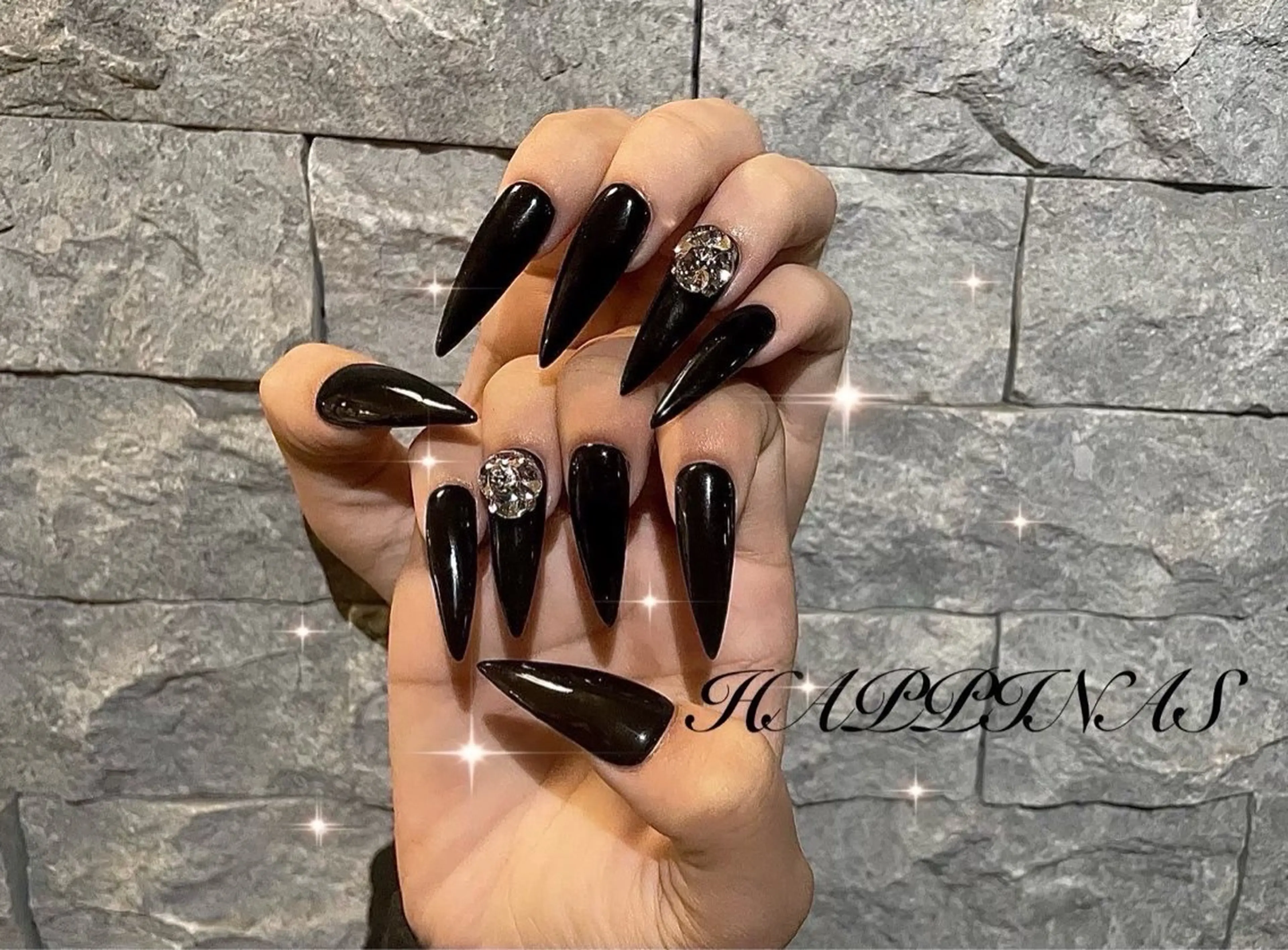 ネイル ロングネイル ワンカラーネイル スカルプネイル シンプルネイル ハンドネイル HAPPINAS くるみのネイルデザイン