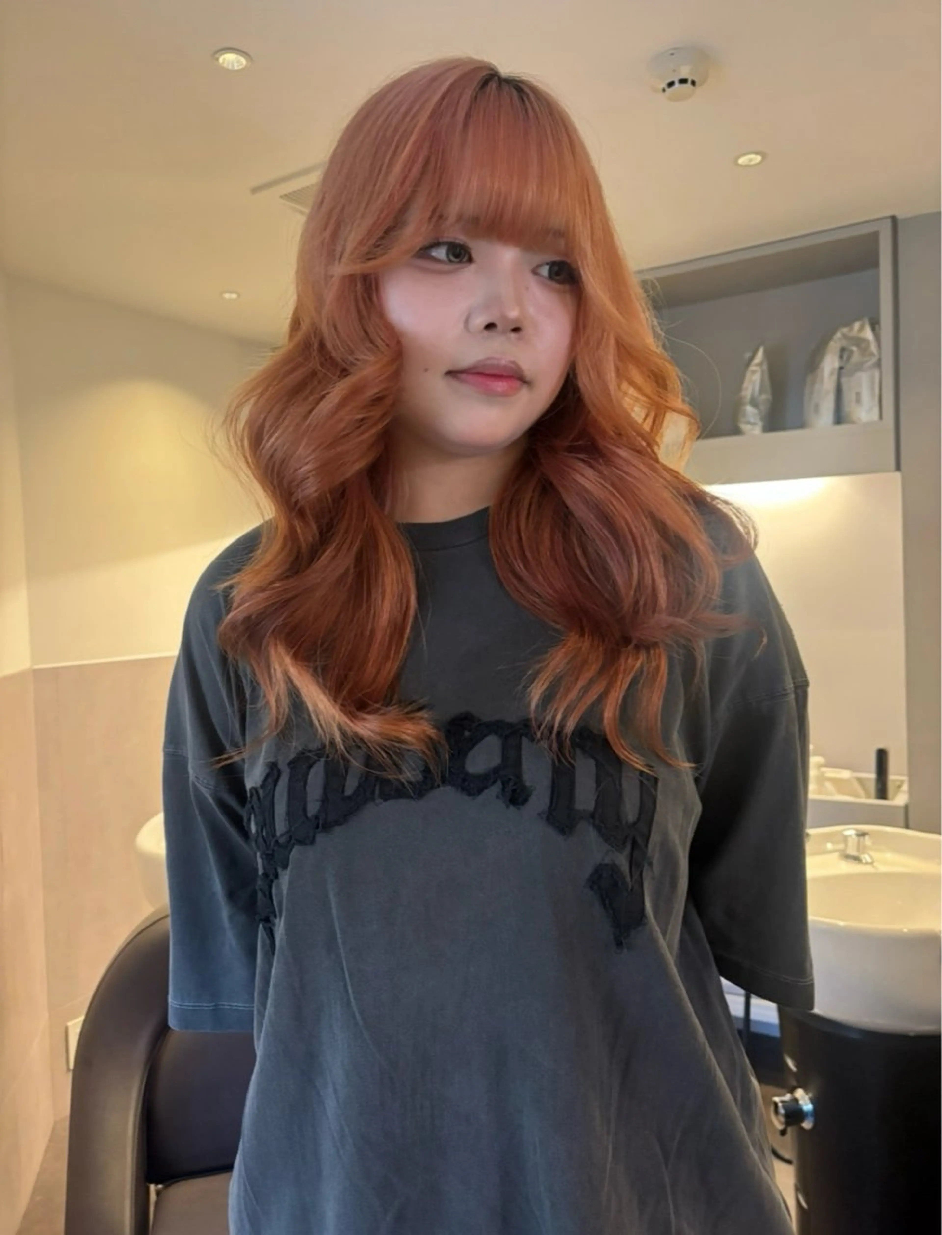 カラー ヘアカラー rinka/暖色 ボブカットモデルのヘアスタイル