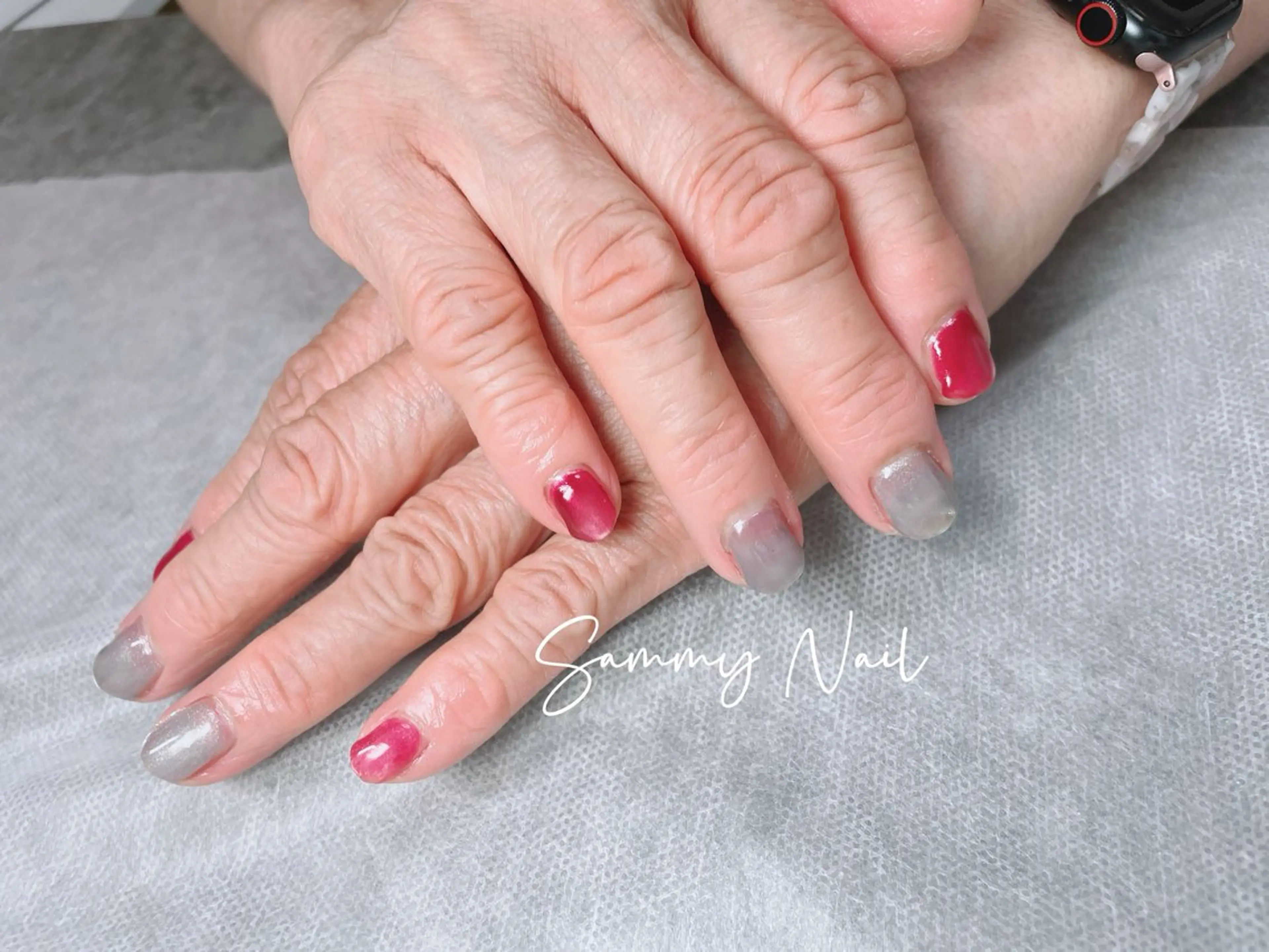 ネイル ボルドー マグネットネイル Sammy Nailのネイルデザイン