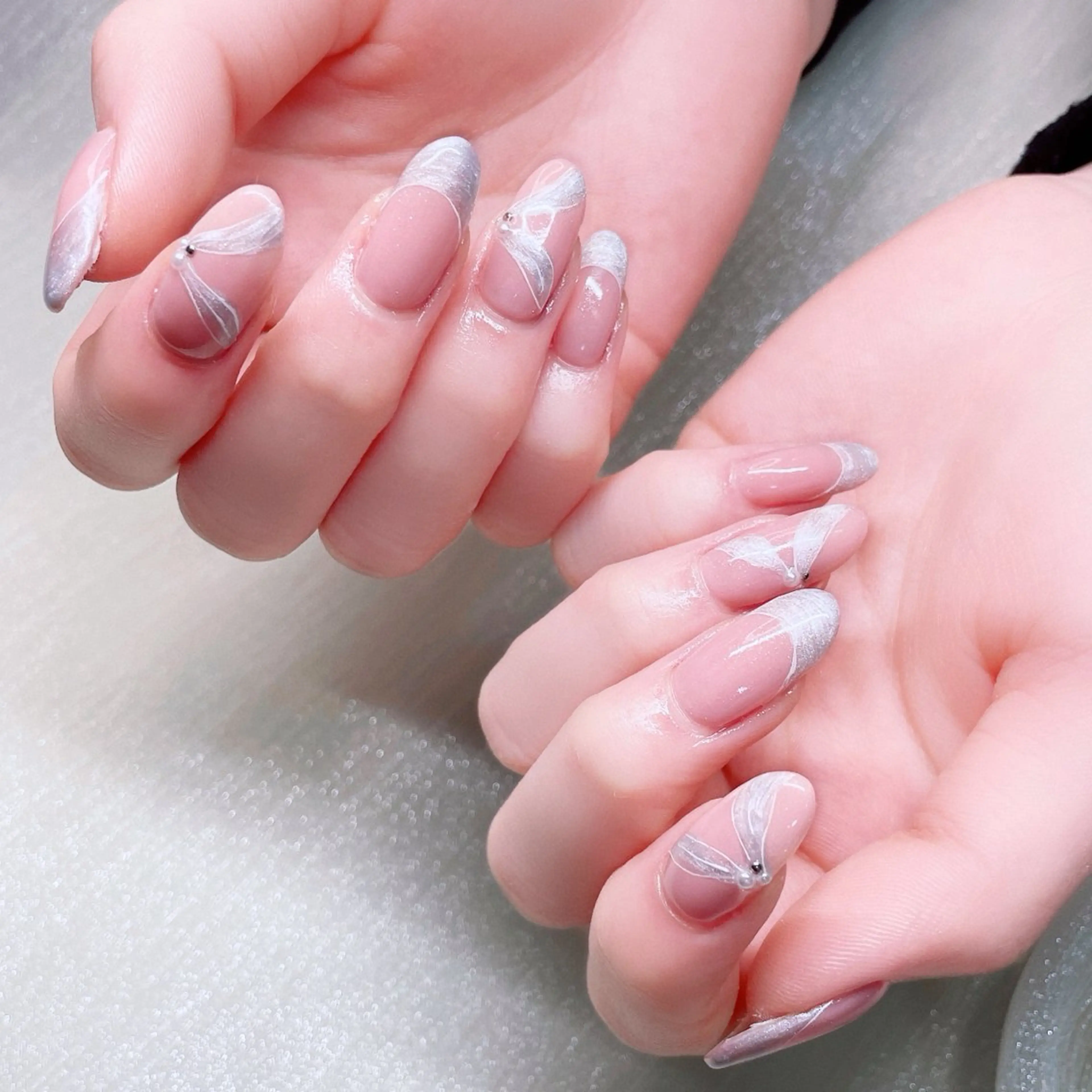 ネイル 長さ出し ストーンネイル ハンドネイル Nailist SUZU所属・Nailist suzuのネイルデザイン