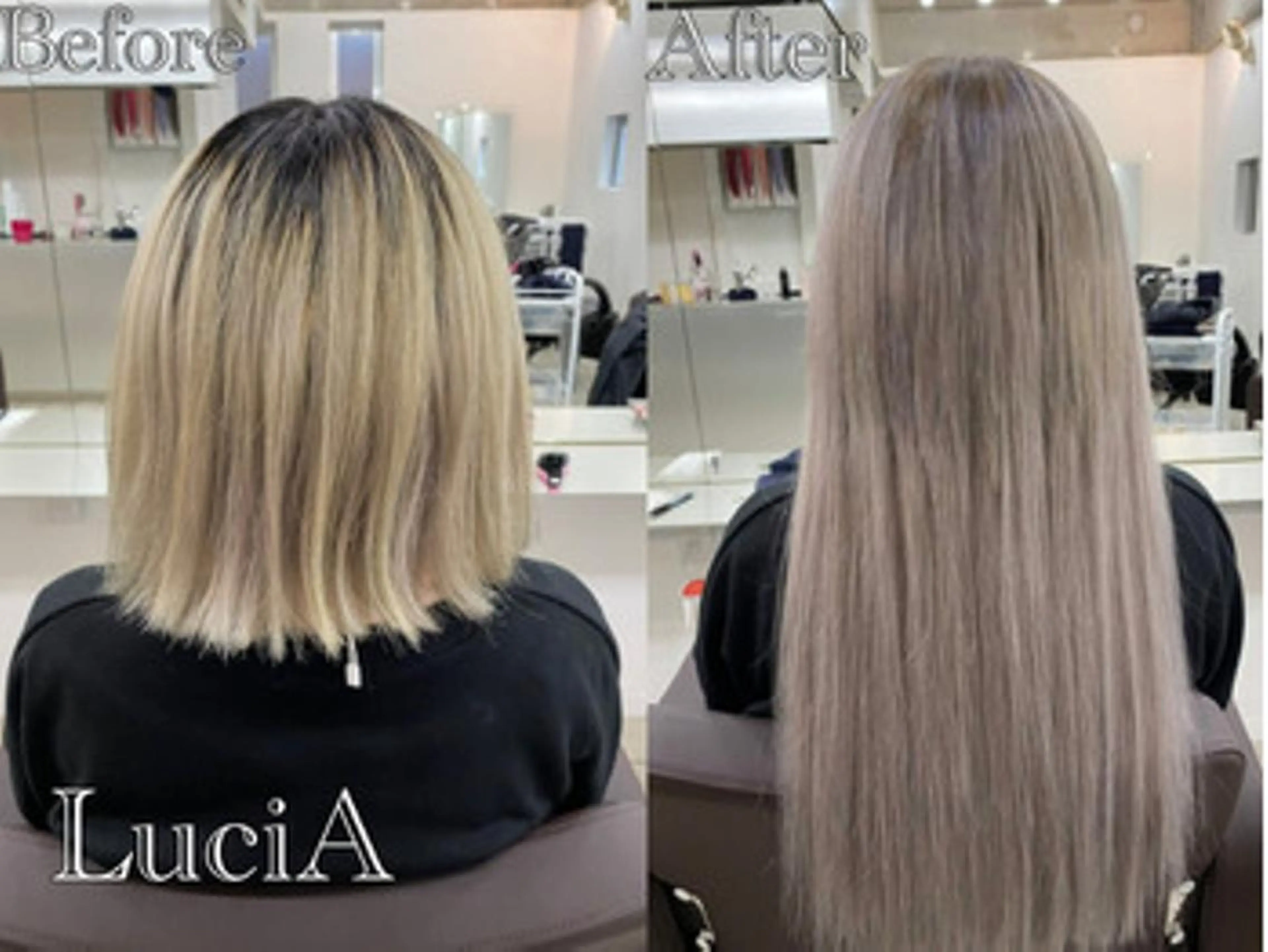 ロング カラー ヘアアレンジ シールエクステ アディクシーカラー バレイヤージュ ブリーチ ケアブリーチ LuciA/エクステ カラーのヘアスタイル