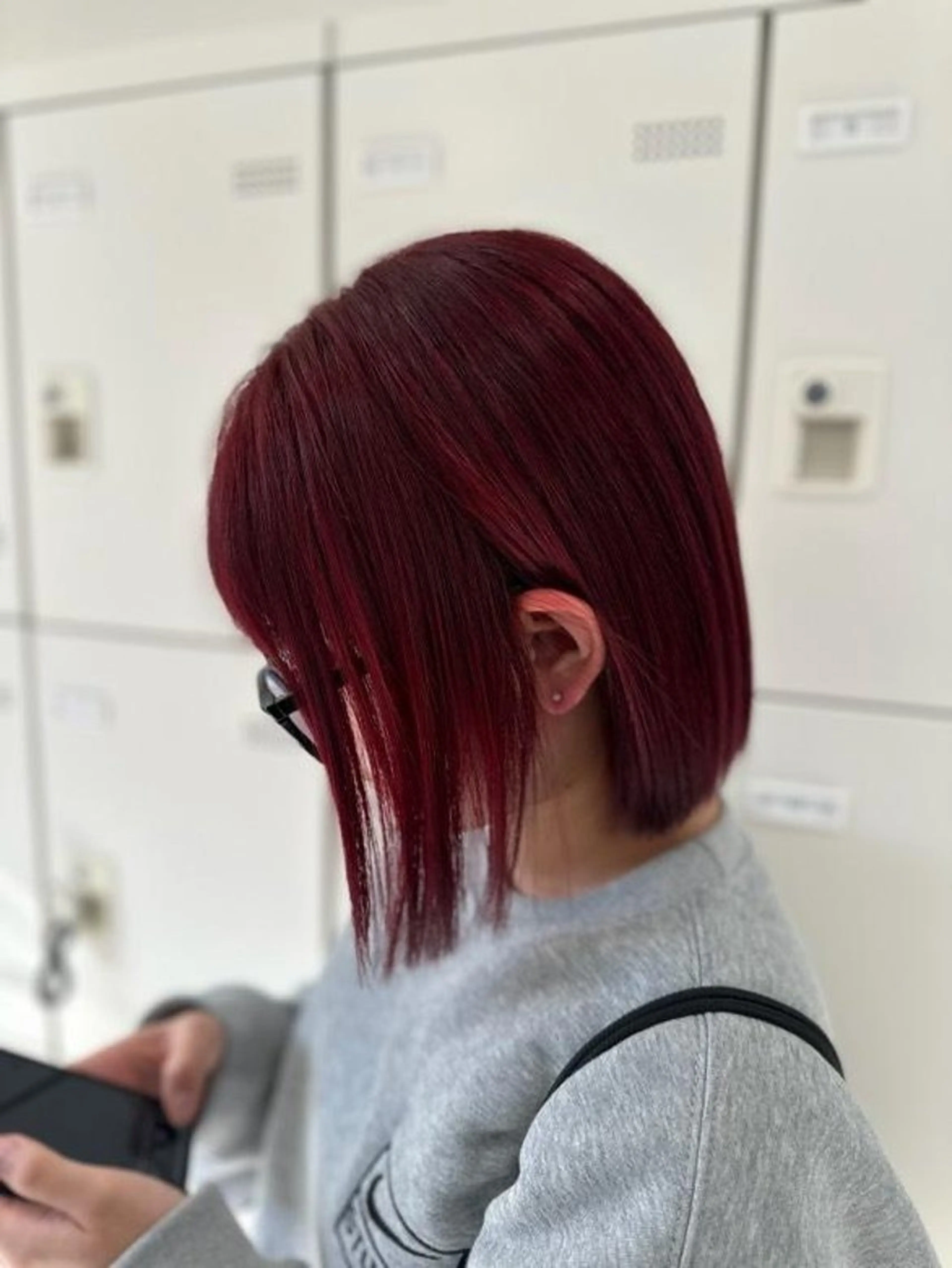 カラー 黒髪 卒業式のヘアスタイル 縮毛矯正 ヘアカラー 🍒renka🍒 ボブ/ショート/暖色のヘアスタイル
