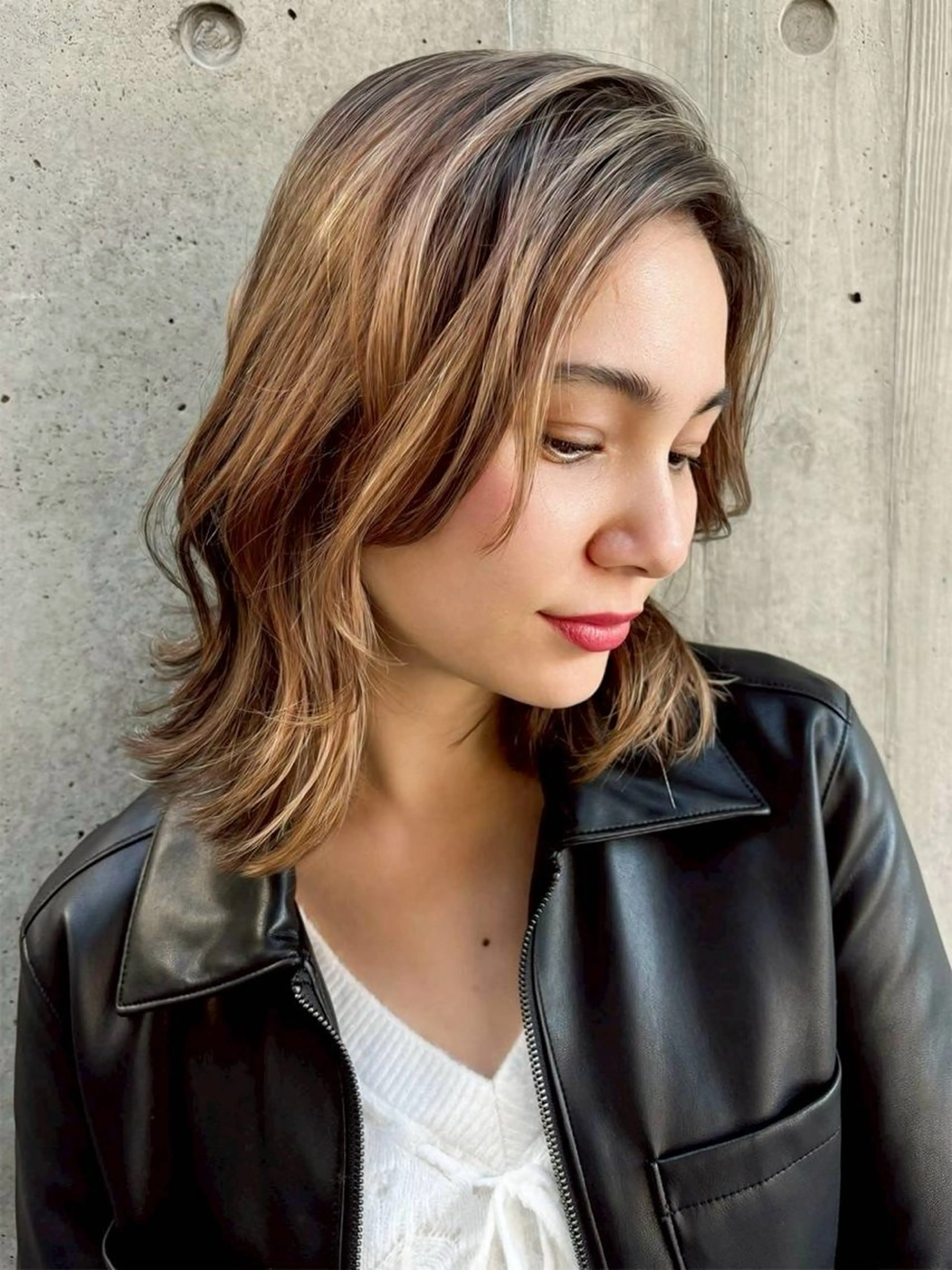 ミディアム ヘアカラー 髪質改善×透明感× 小顔/店長 河井雄貴のヘアスタイル