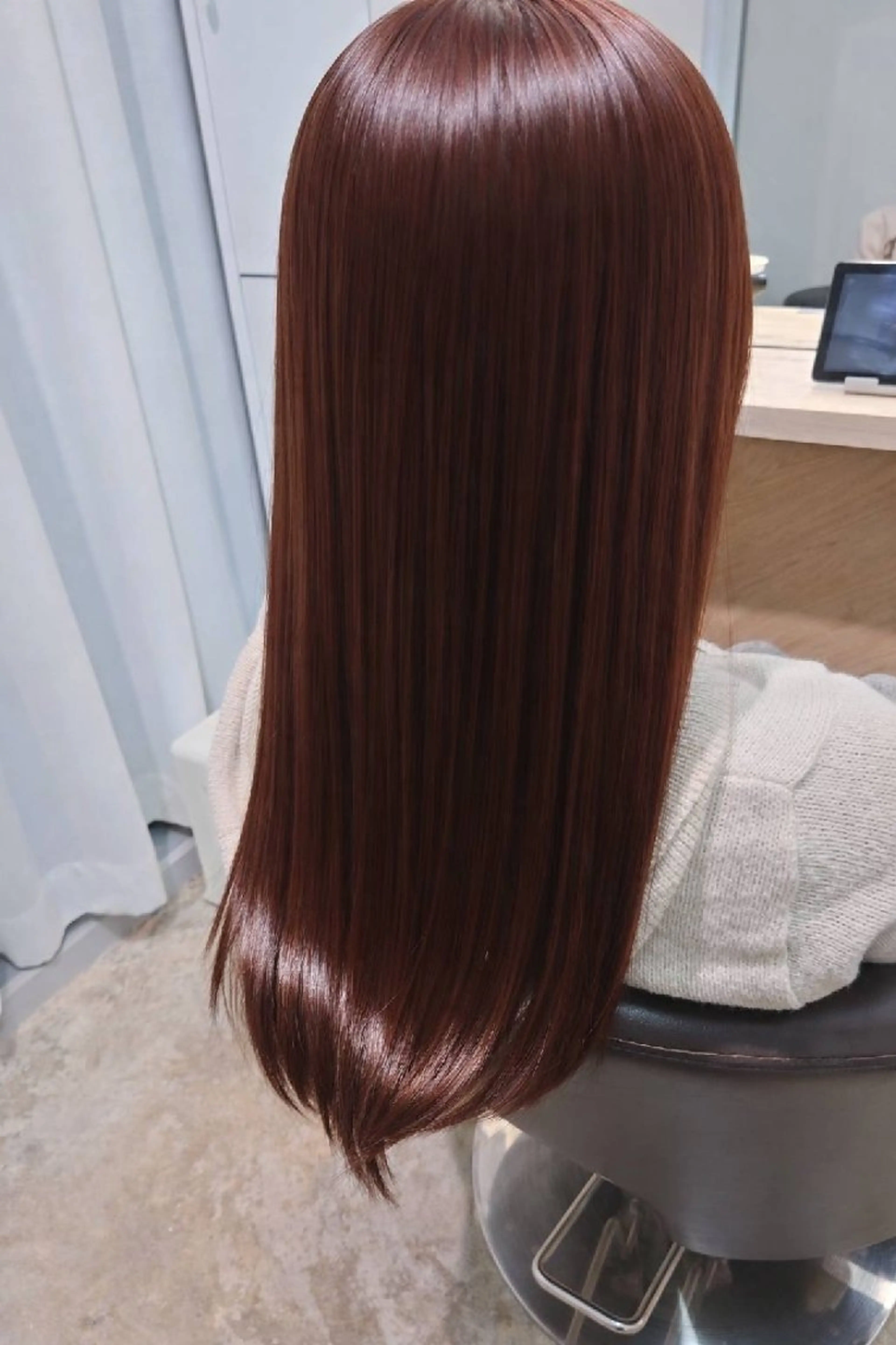 ロング ケアカラー 縮毛矯正✨艶髪 シノハラ✨髪質改善のヘアスタイル