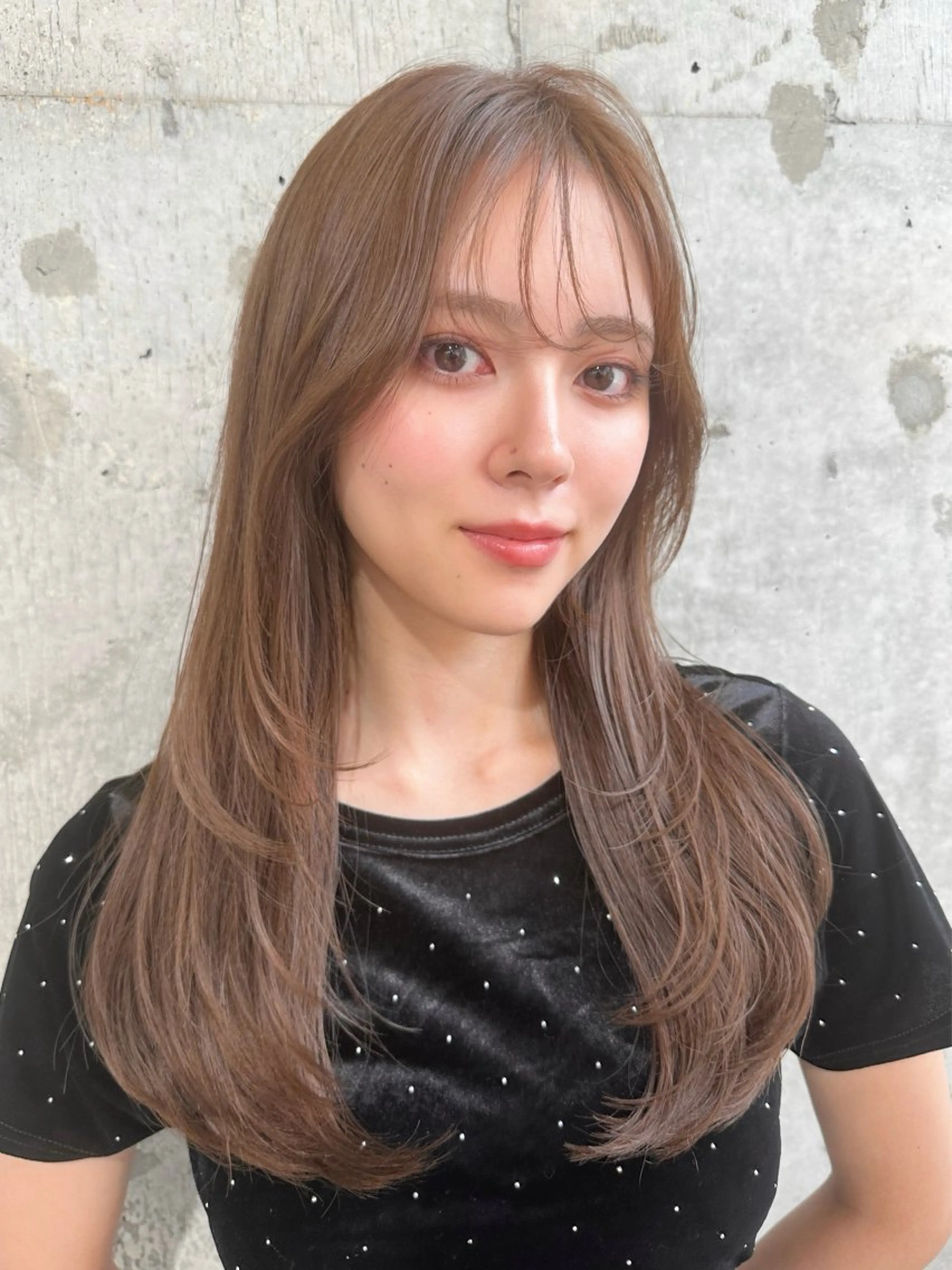 セミロング カラー カット ヘアカラー トリートメント 新宿/韓国レイヤー 髪質改善カラー/角所のヘアスタイル