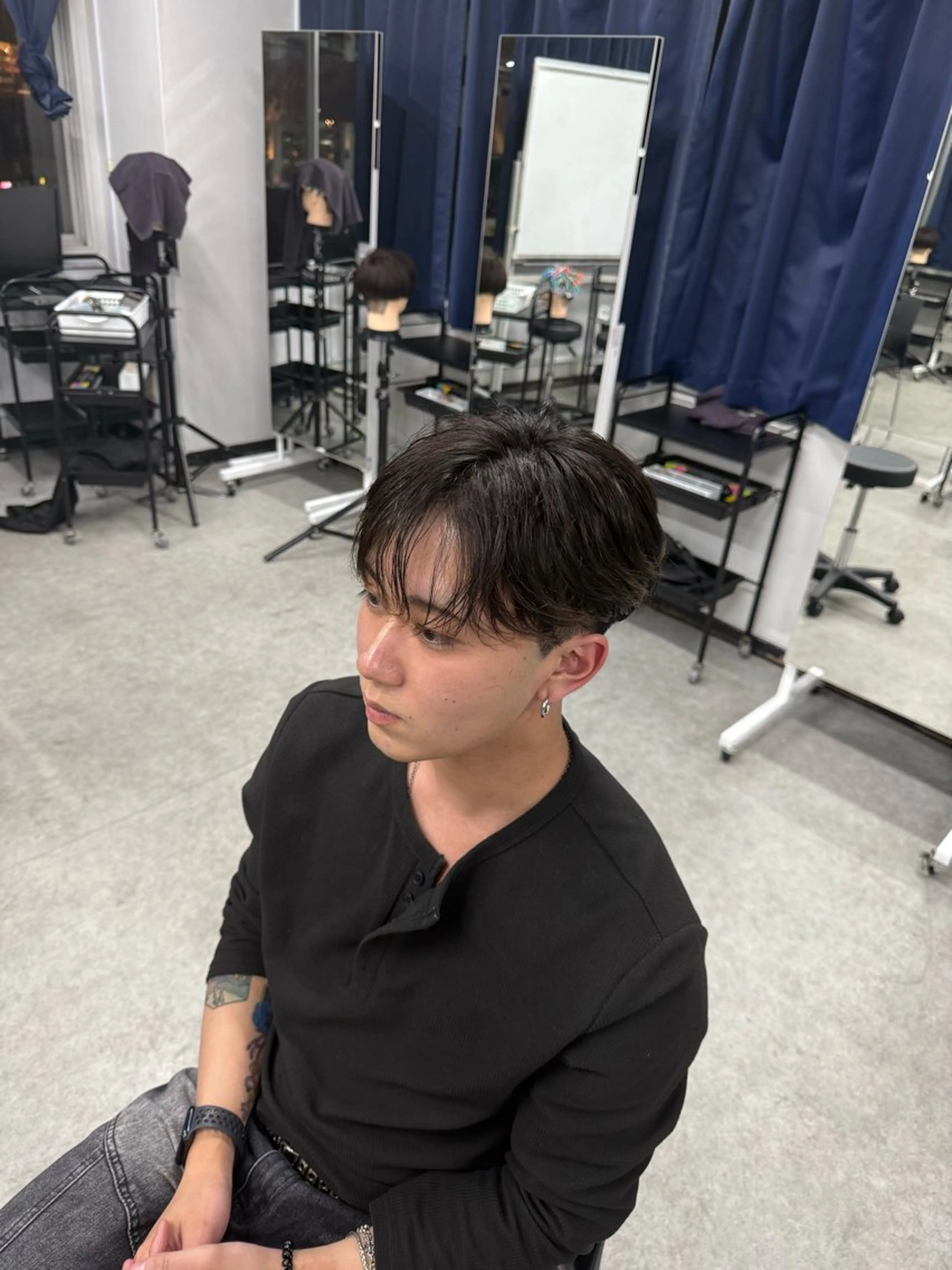 パーマ メンズ マッシュ メンズパーマ ニュアンスパーマ クラシックスタイル 💈鈴木洵誠のヘアスタイル