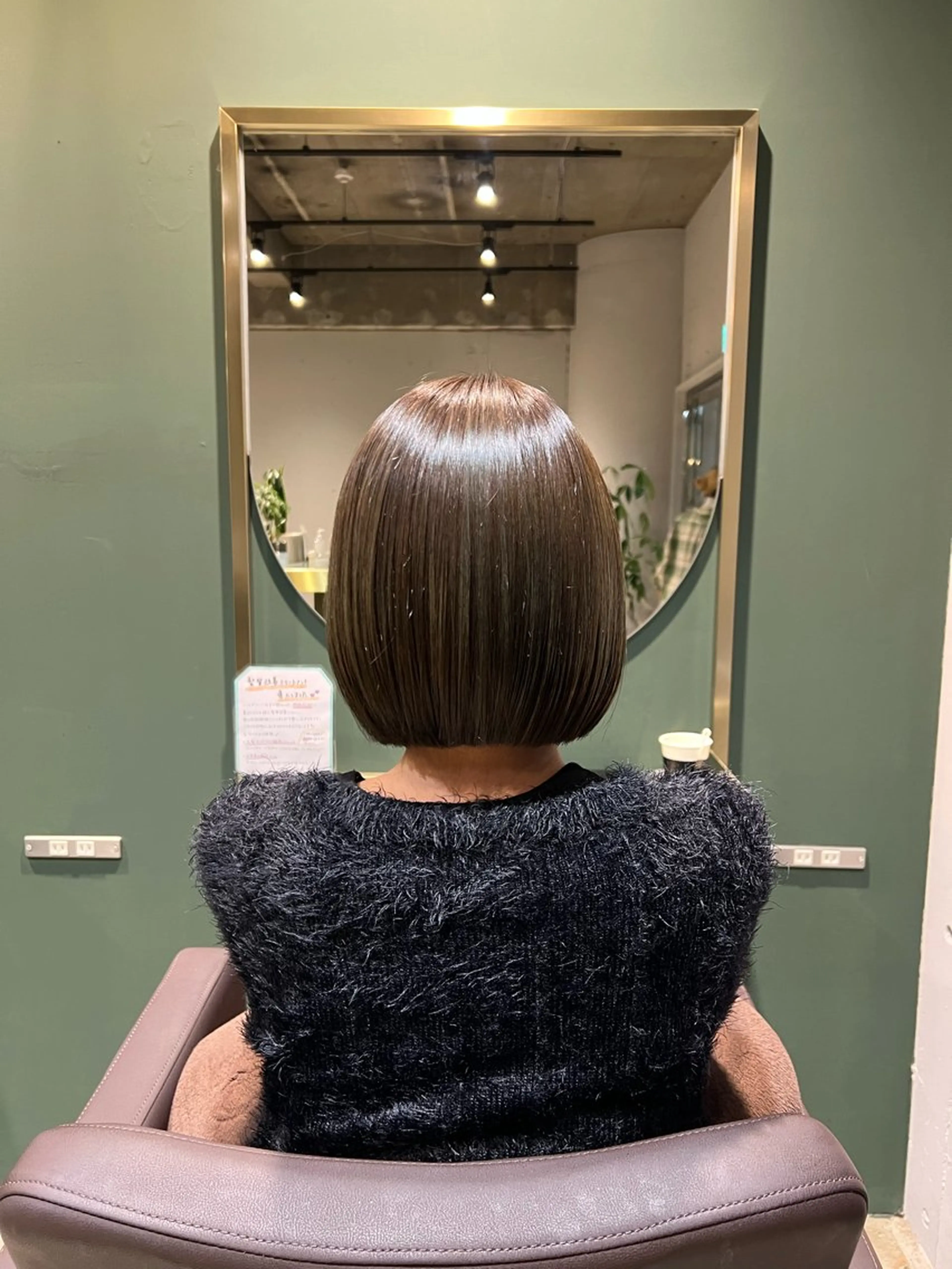 ミディアム カラー ブラウンカラー オリーブブラウン ボブ ヘアカラー トリートメント ヘッドスパ カラースペシャリスト しょう🧑🏼‍🎨のヘアスタイル