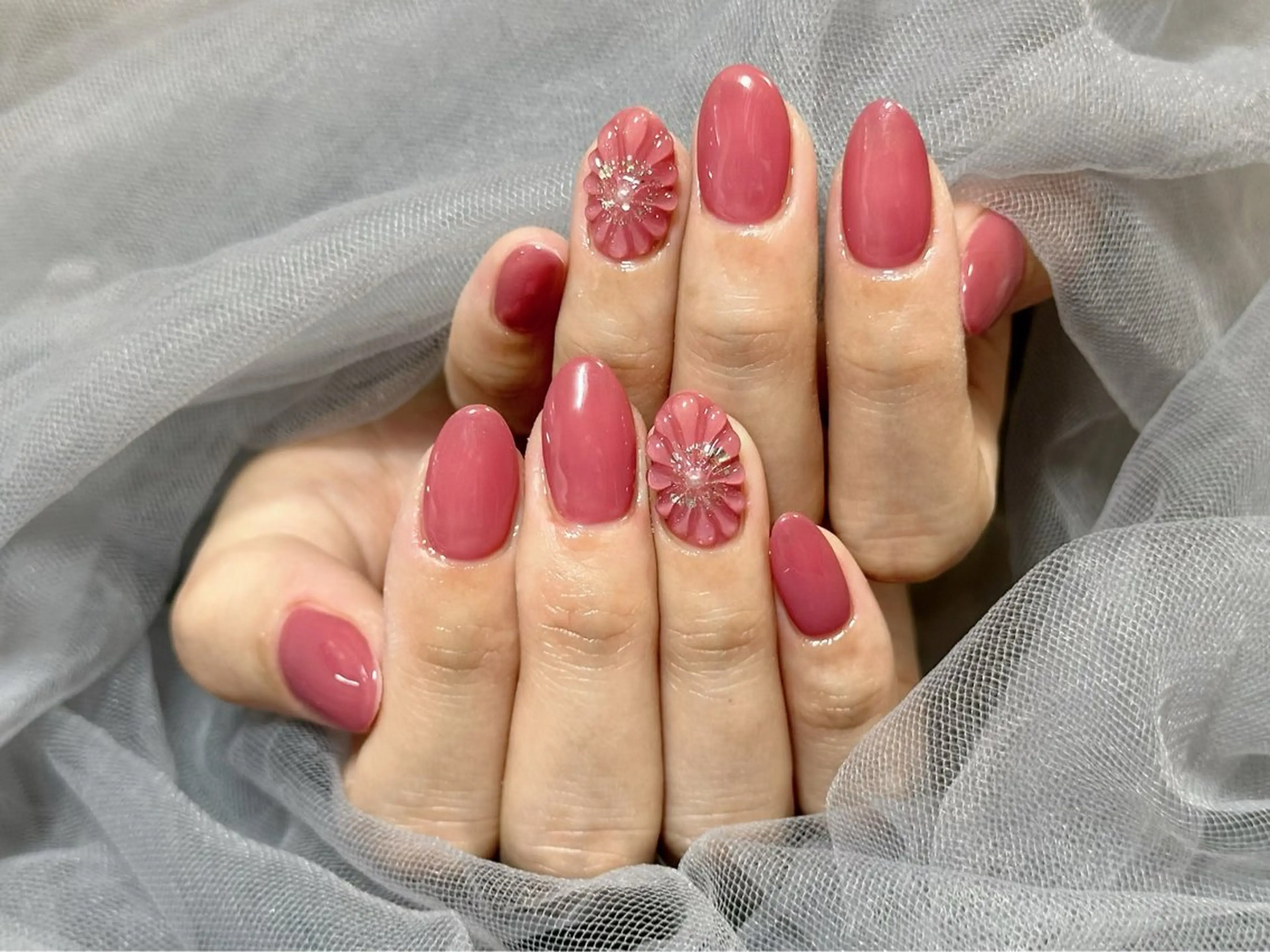 ネイル ピンク ぷっくりネイル ハンドネイル KURELLY所属・Nail Salon KURELLYのネイルデザイン