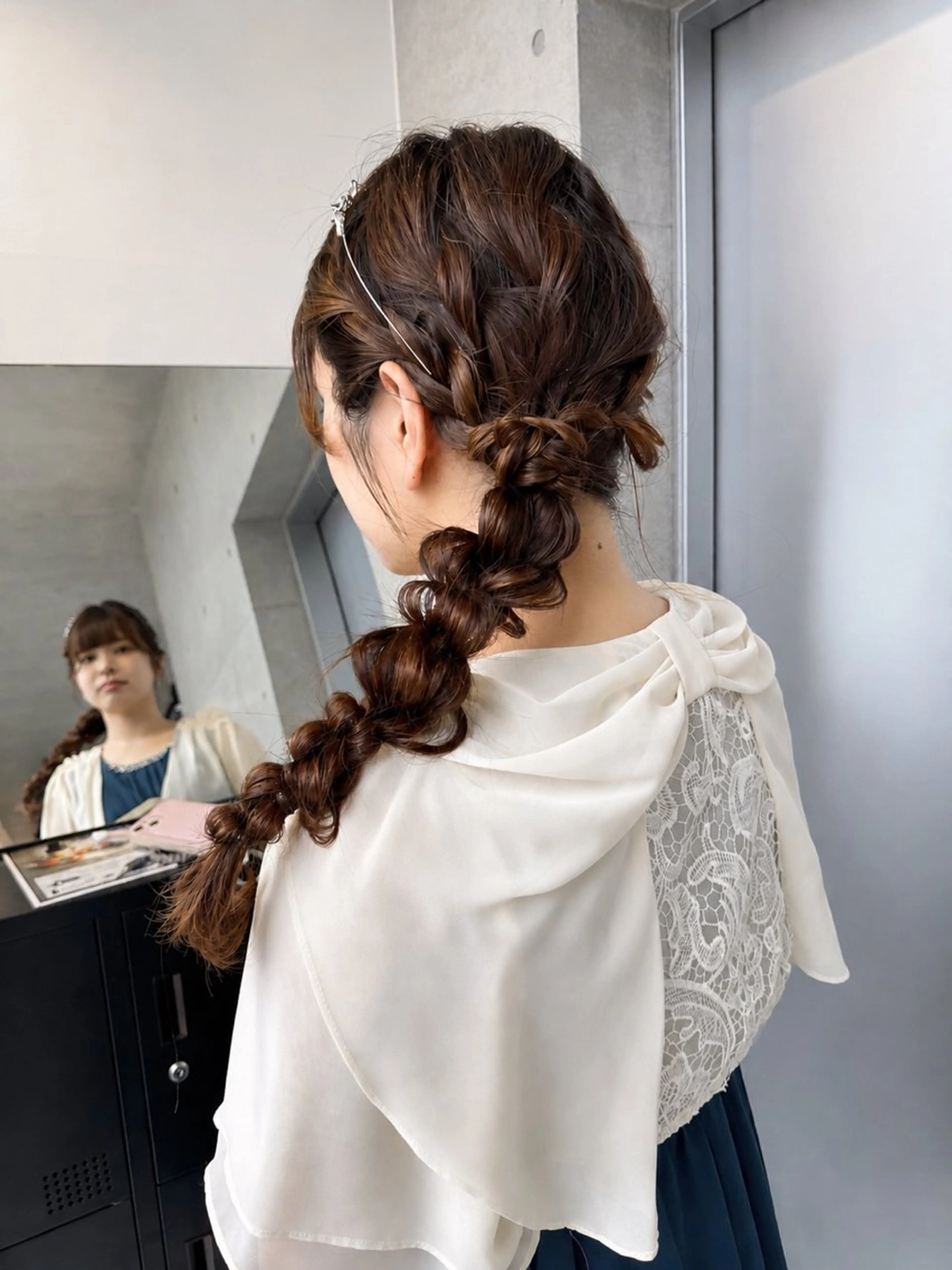ロング カラー パーマ ヘアアレンジ ヘアセット 透明感/オリーブ/ グレージュ/YUKAのヘアスタイル