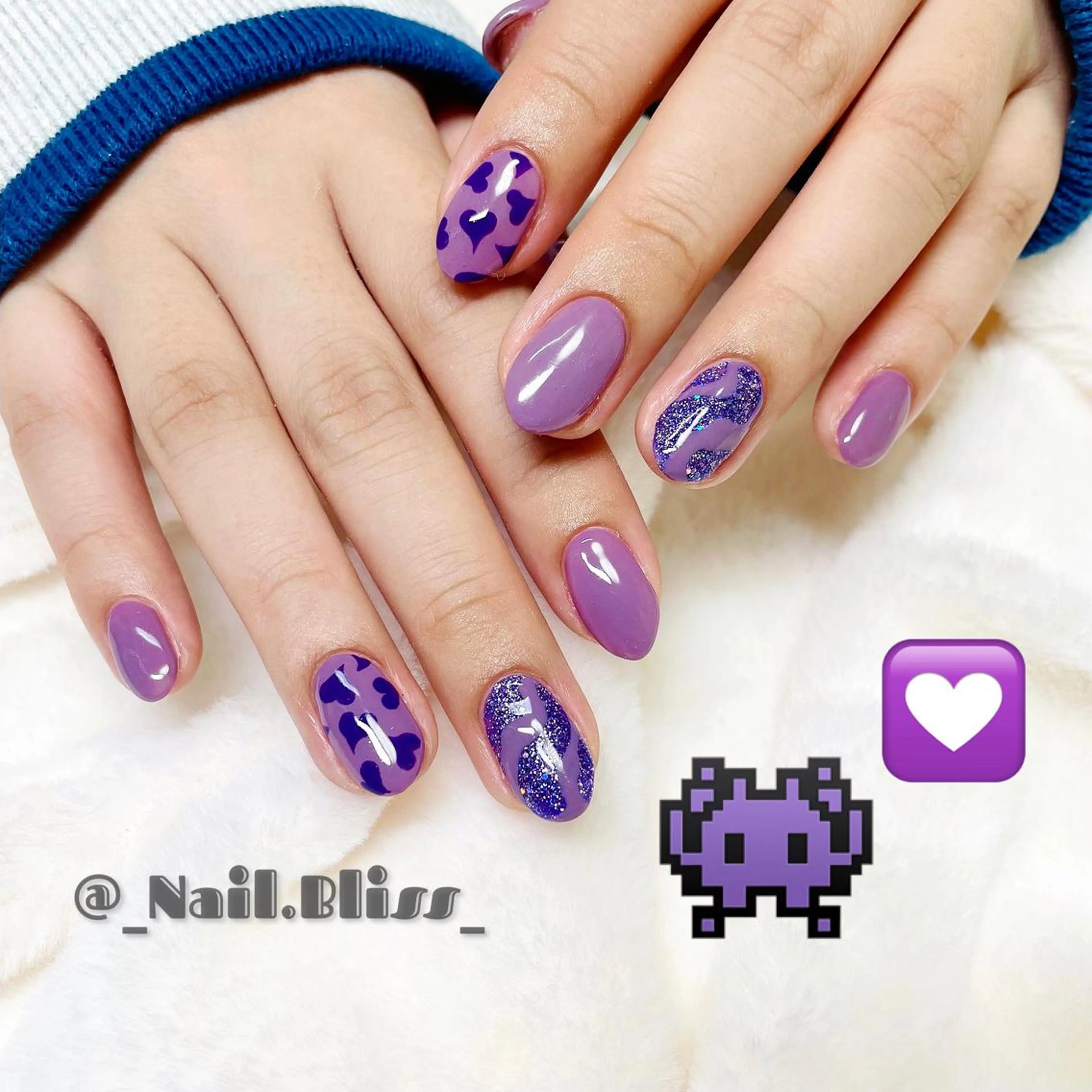 ネイル パープル ハンドネイル NAIL BLISSのネイルデザイン
