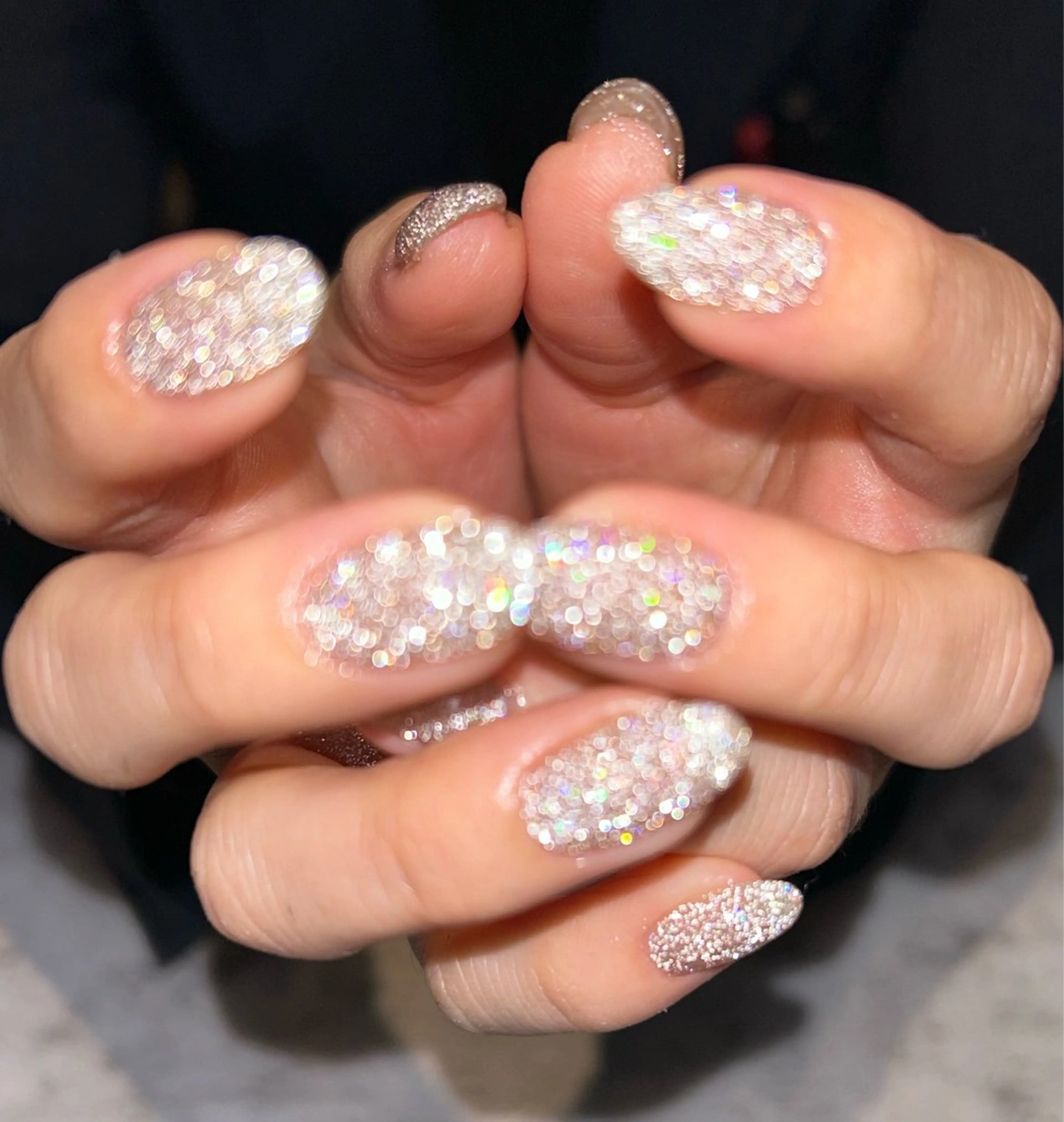 ネイル ワンカラーネイル mellow:ｸﾙﾐ ﹡˖˟༝🎀˖˟ ༝のネイルデザイン