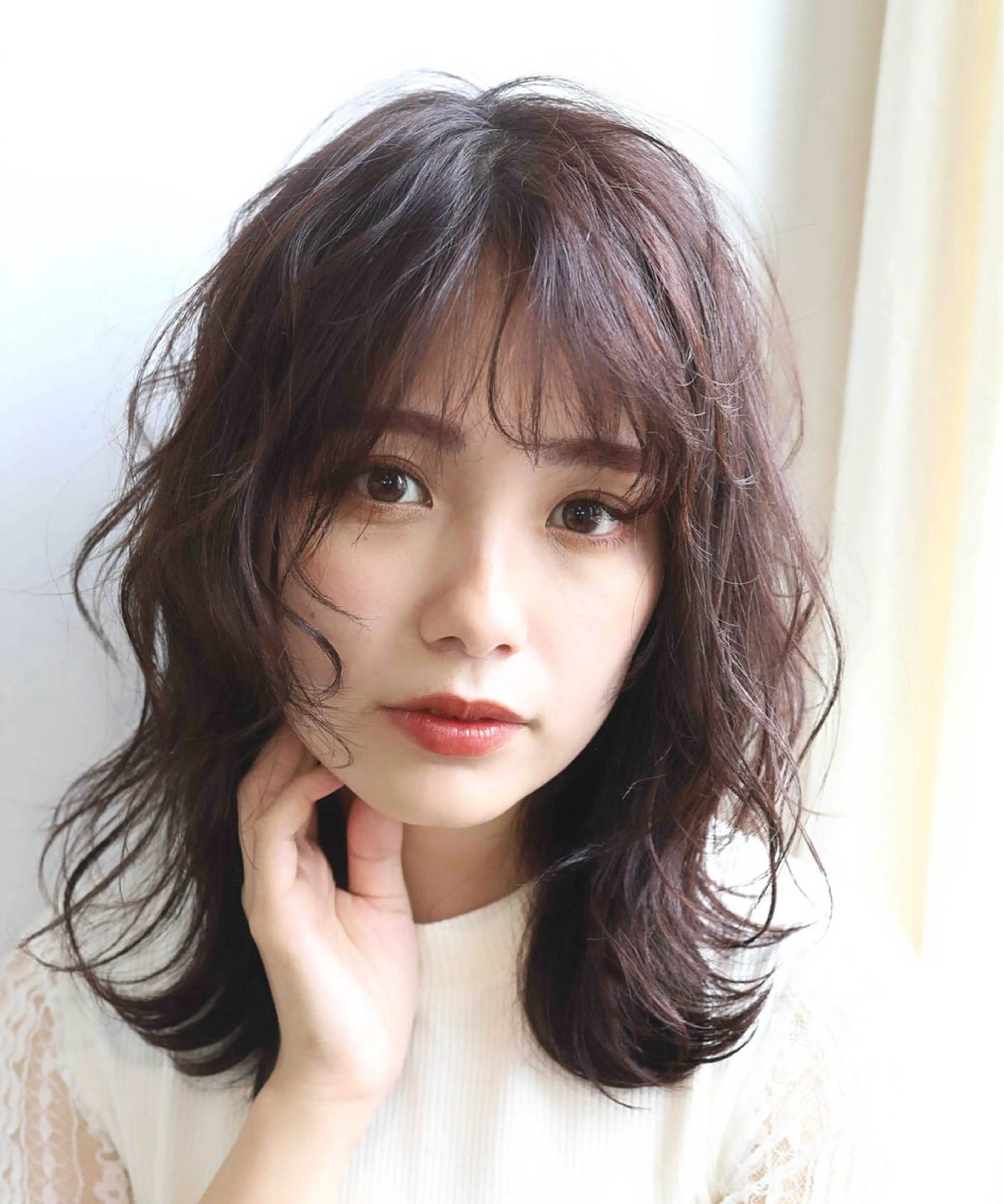 ミディアム カラー パーマ ヘアアレンジ 笠谷 正之のヘアスタイル